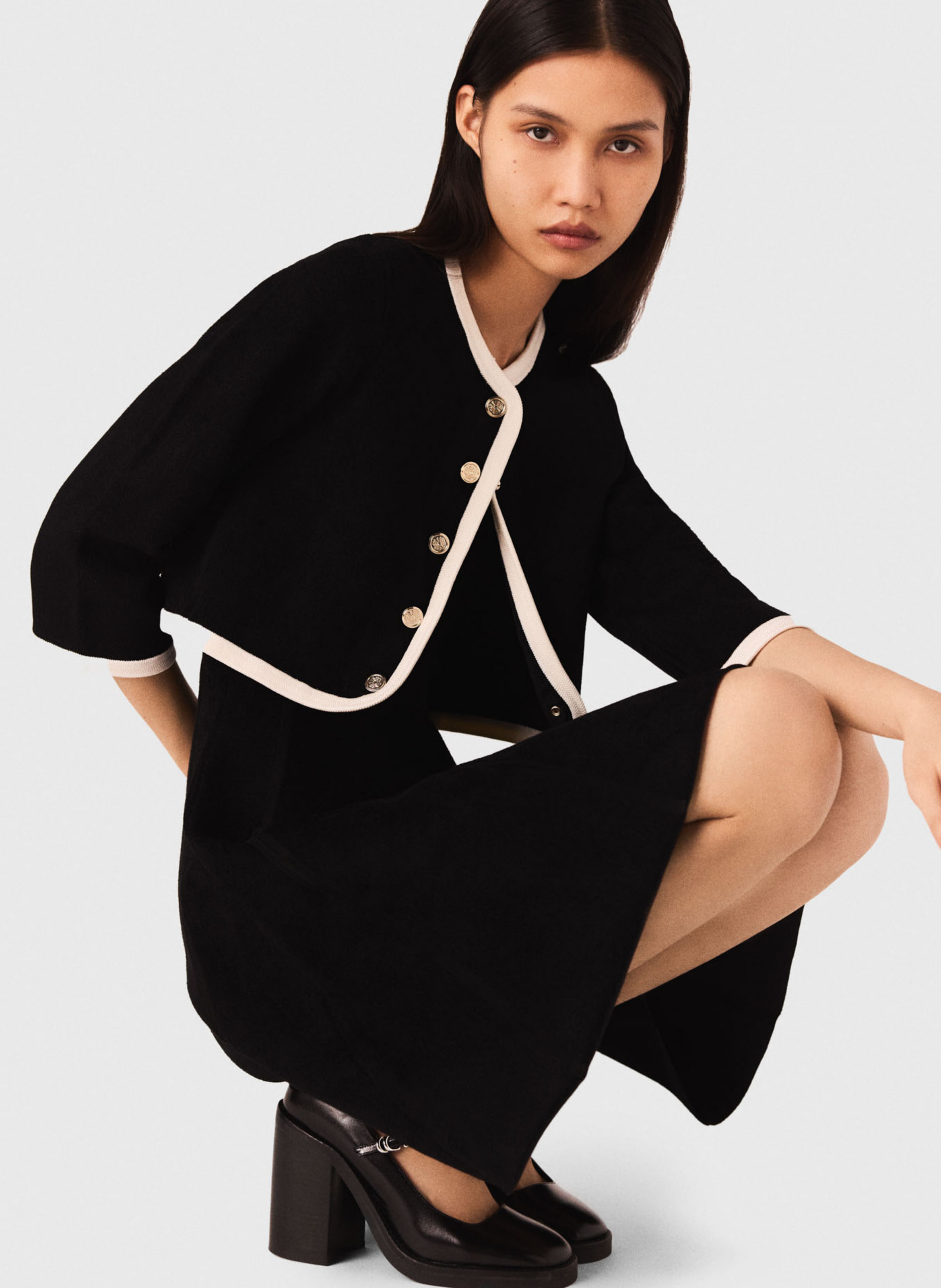 Robe 2-en-1 aspect velours MAJE Noir