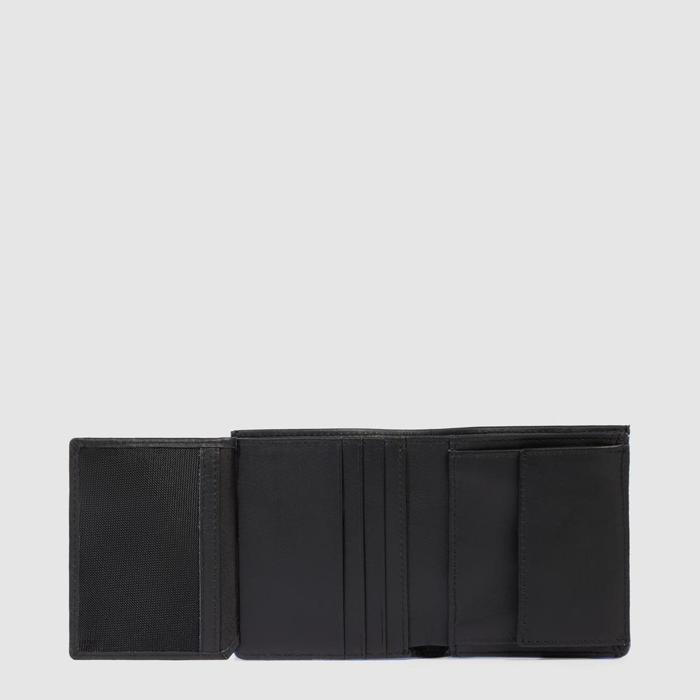 Men's vertical wallet with coin pocket, credit card slots, and RFID protection PIQUADRO Black