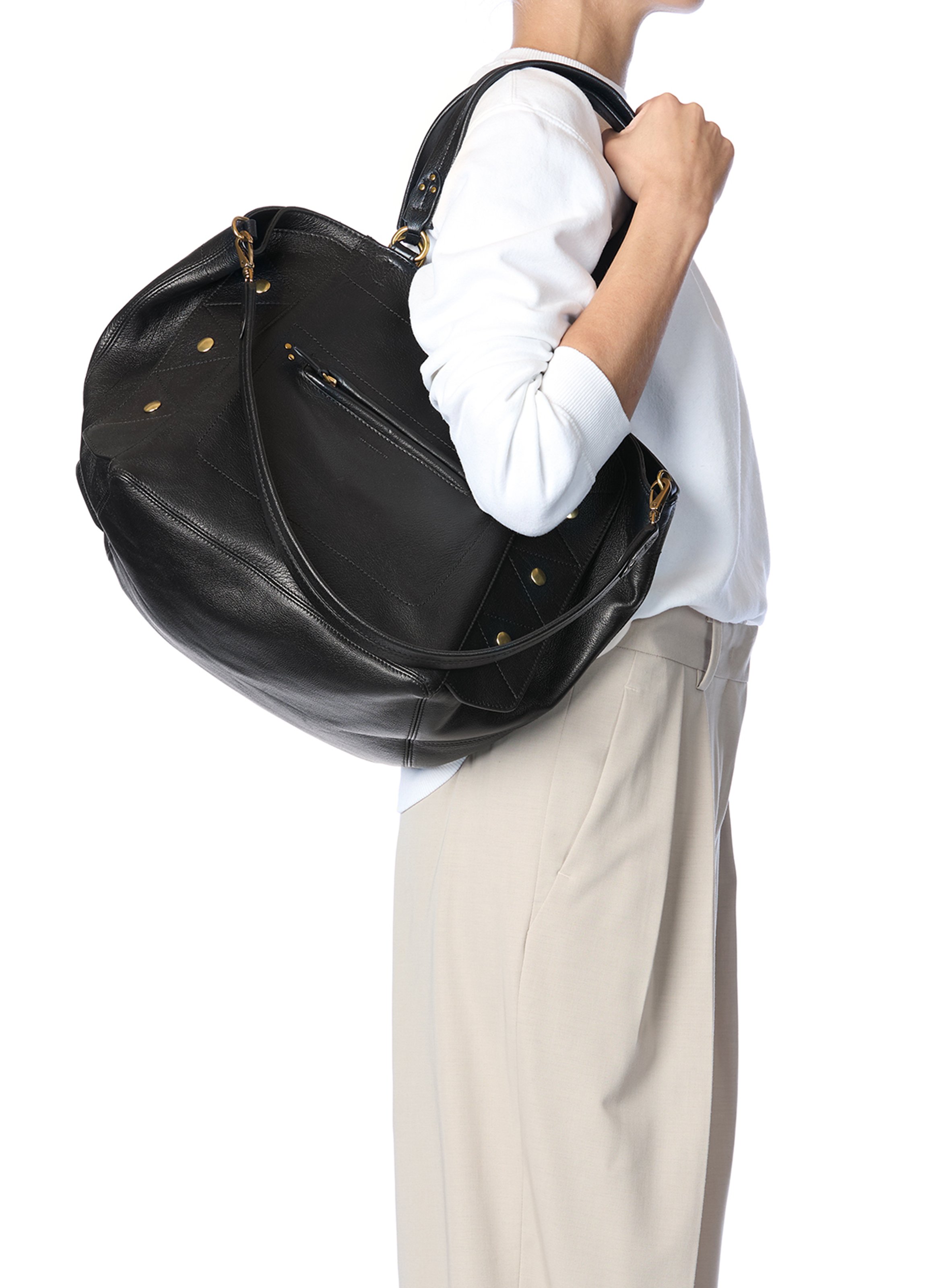 Leather tote bag JEROME DREYFUSS Black