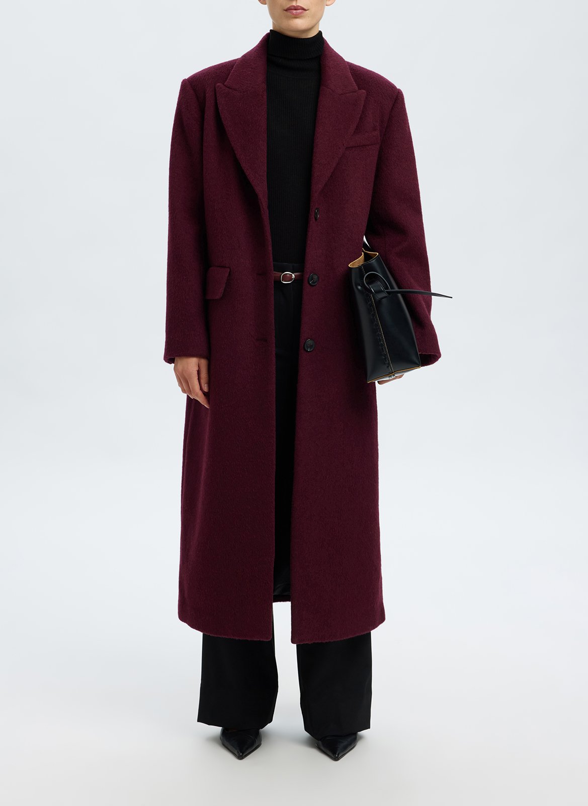 Sous-pull ajusté col roulé en maille SELECTED Noir