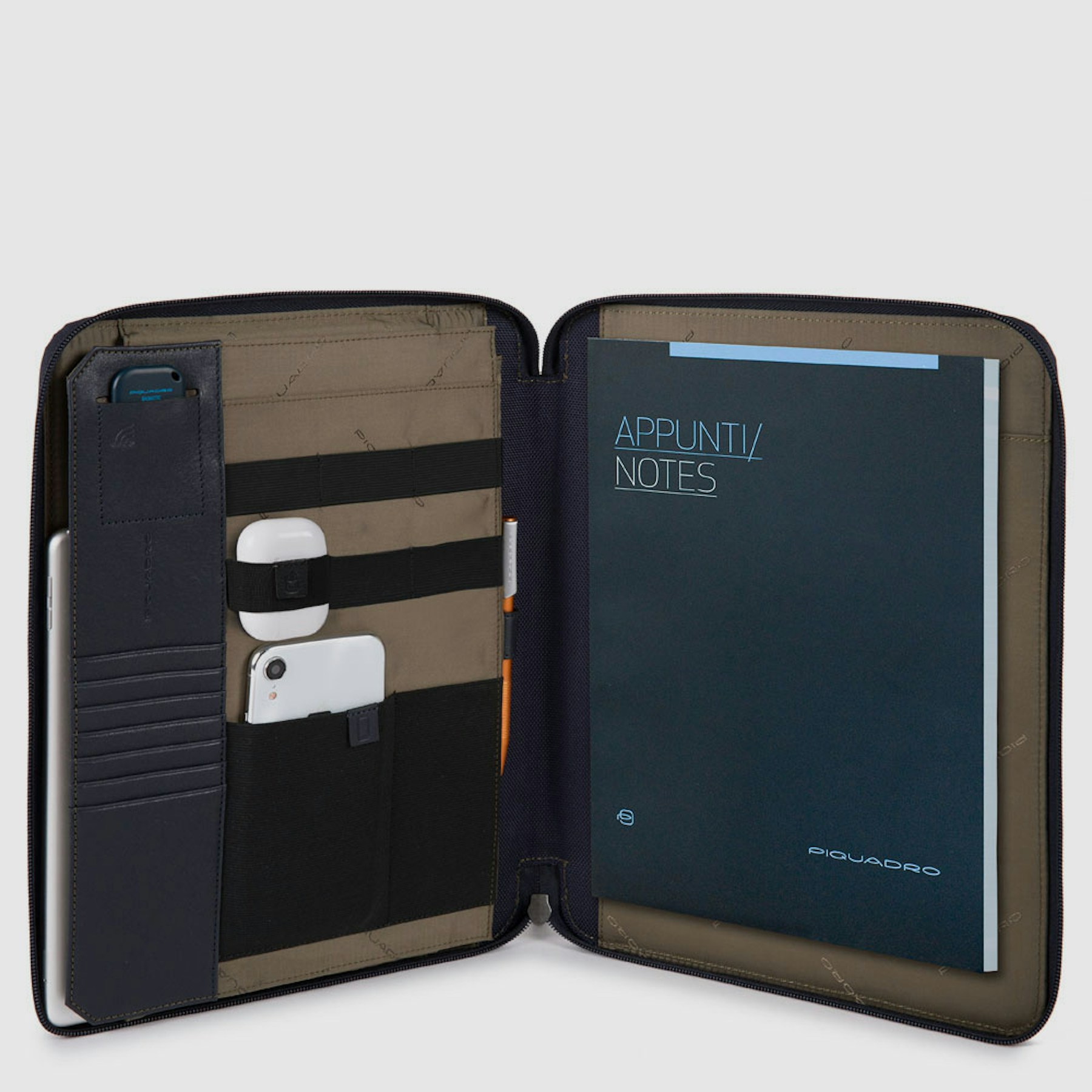 Recycled fabric clipboard with compartment PIQUADRO Blue