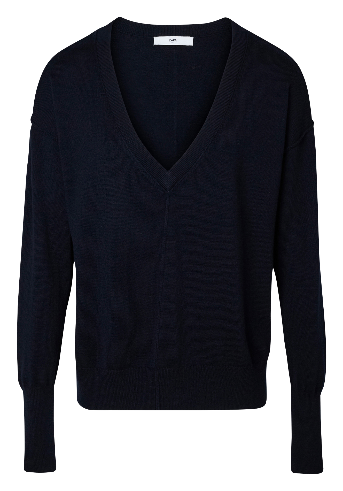 Pull ajusté col V ZAPA Bleu