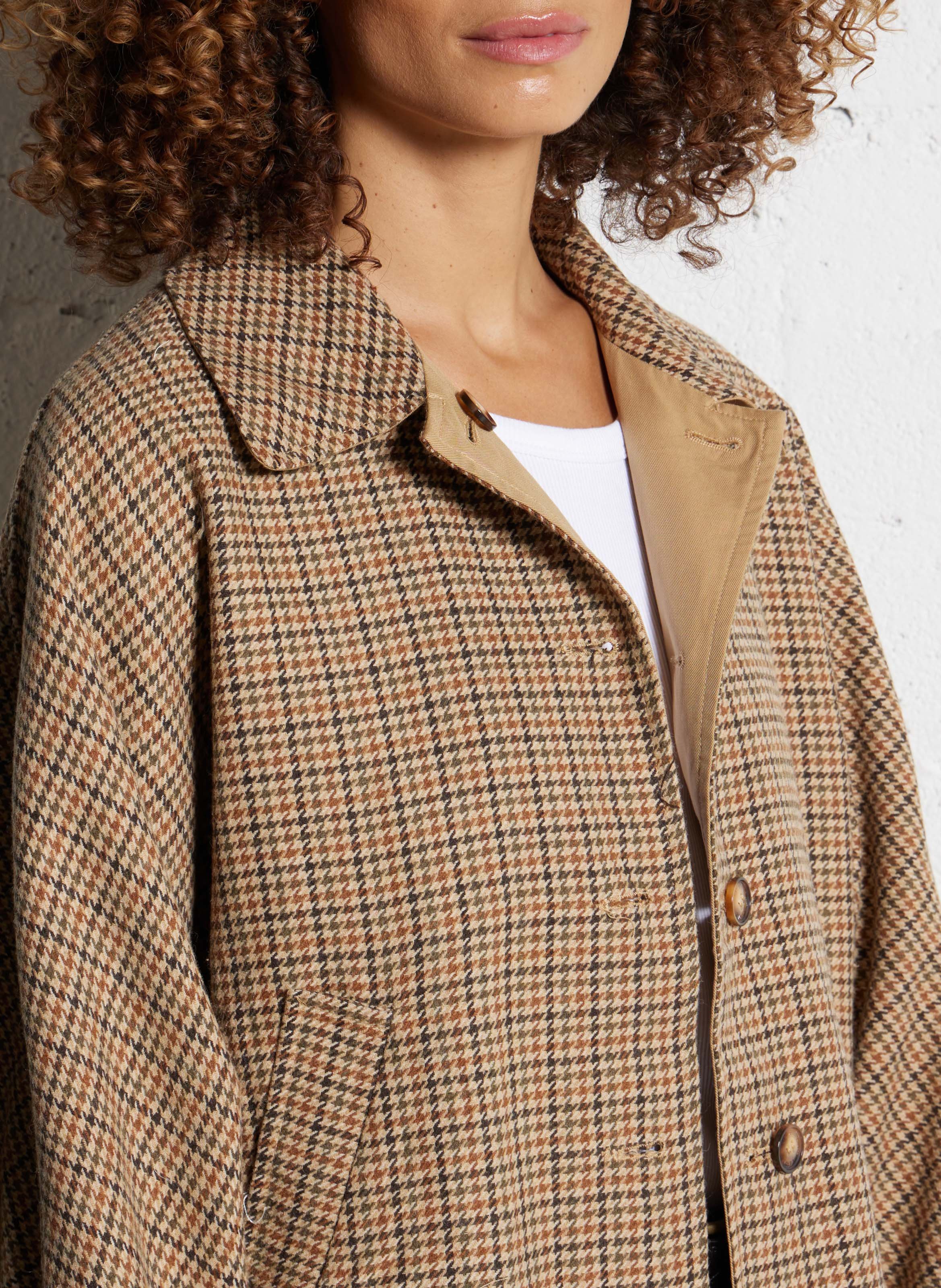 Parka col chemise en coton mélangé LA PETITE ETOILE Marron