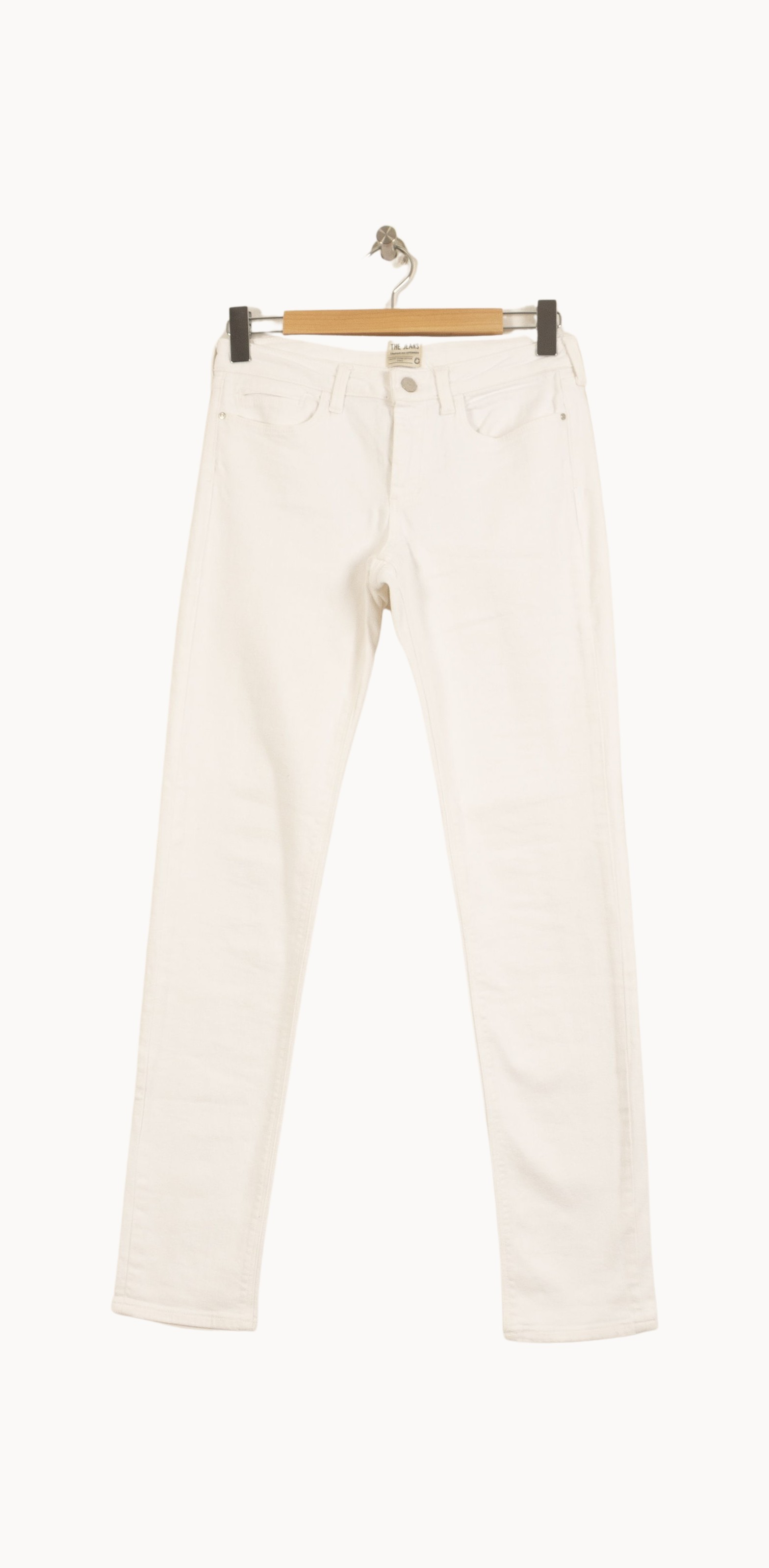 Cropped slim jeans with studs COMPTOIR DES COTONNIERS - Seconde main White