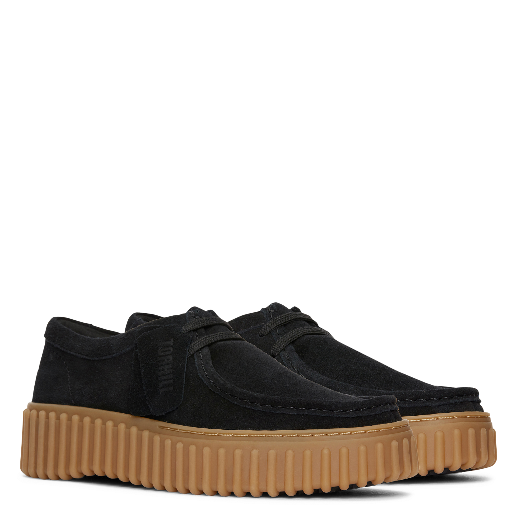 Derby's van veloursleer CLARKS Zwart