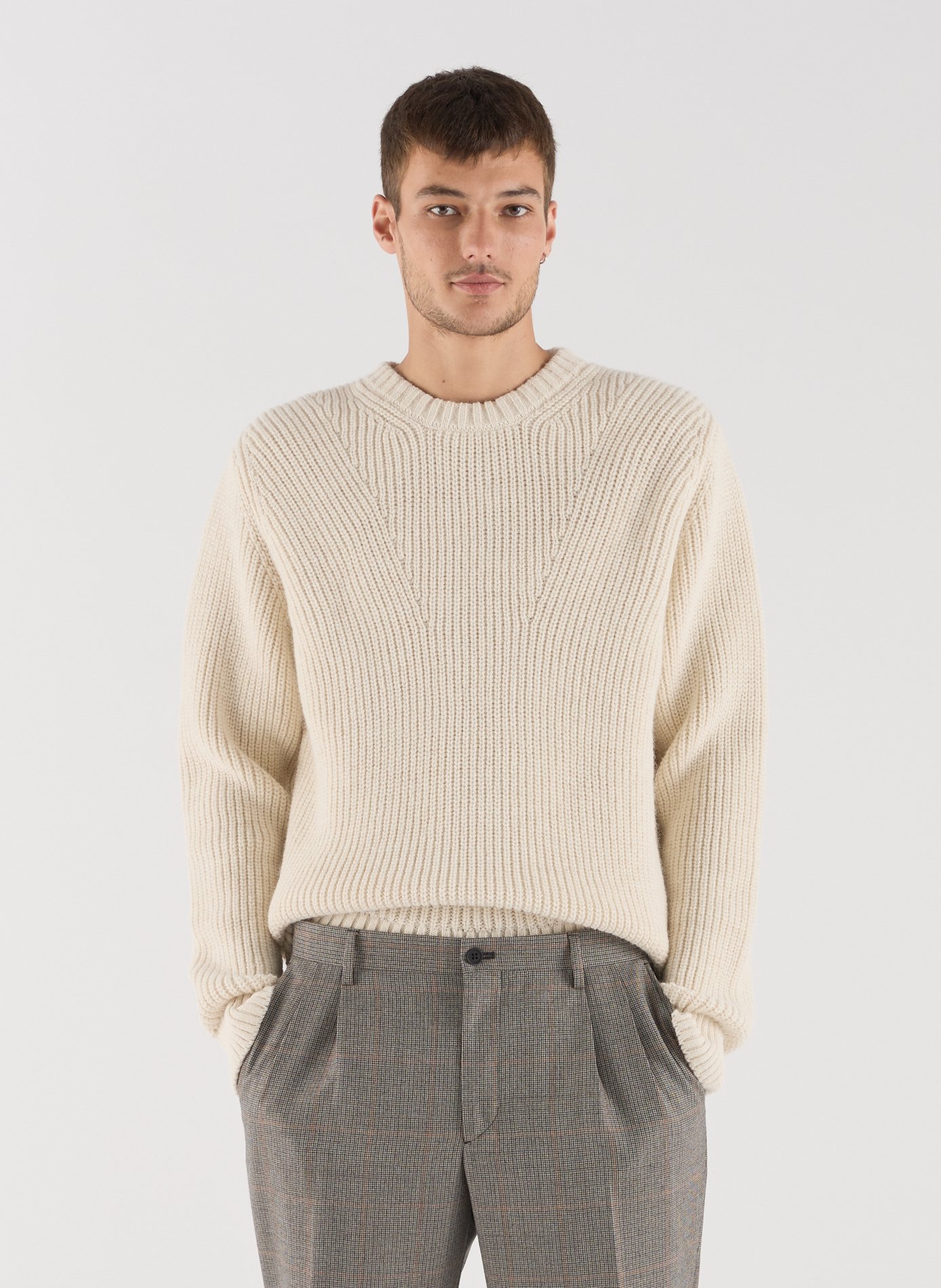 Rundhalspullover aus Alpaka-Mix SAISON 1865 Beige