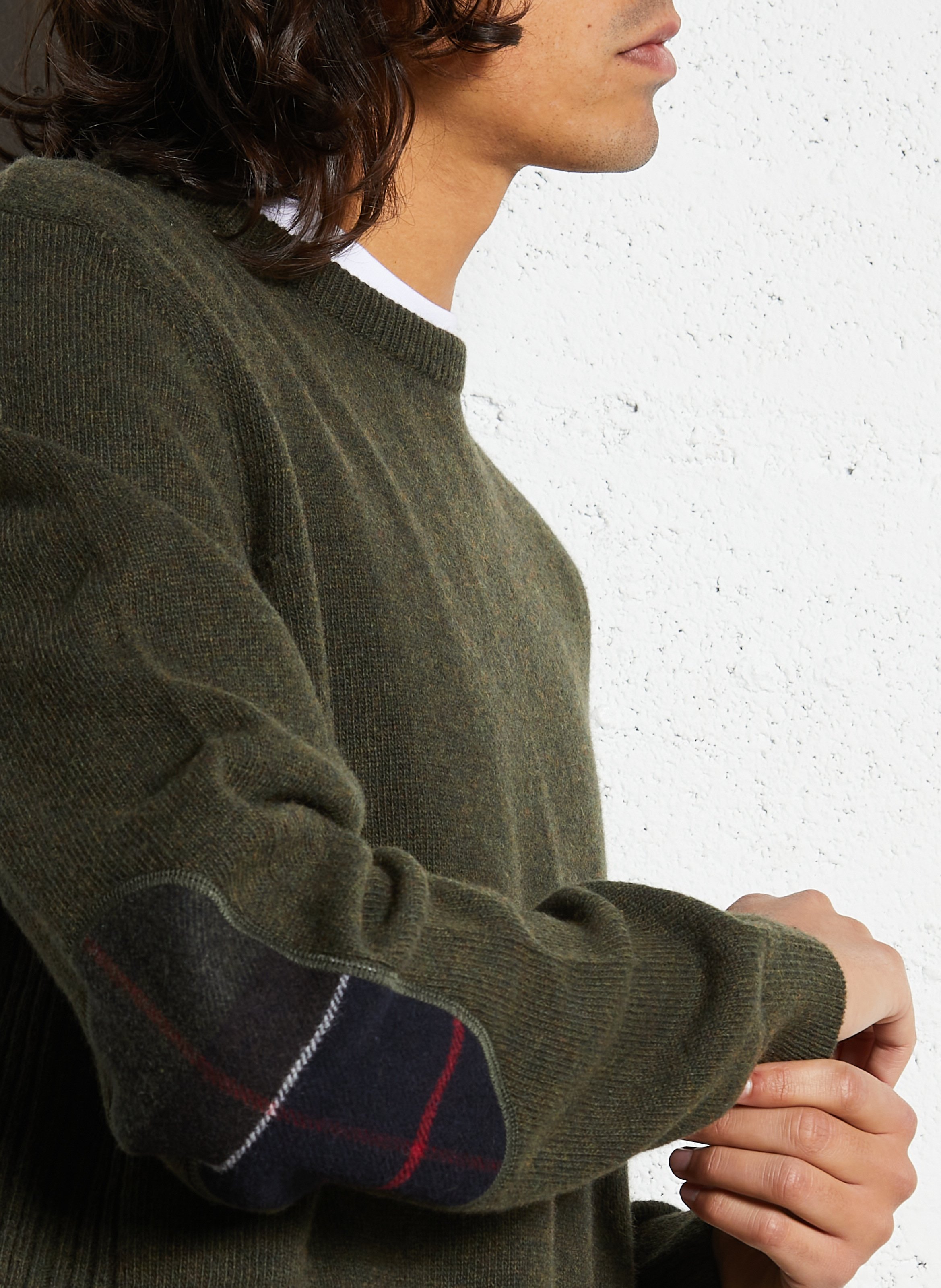 Rechte, wollen trui BARBOUR Kaki