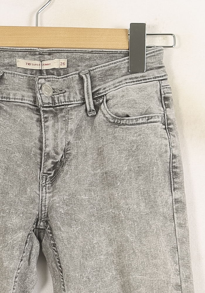 Cropped slim jeans with studs LEVI'S - Seconde main Grey