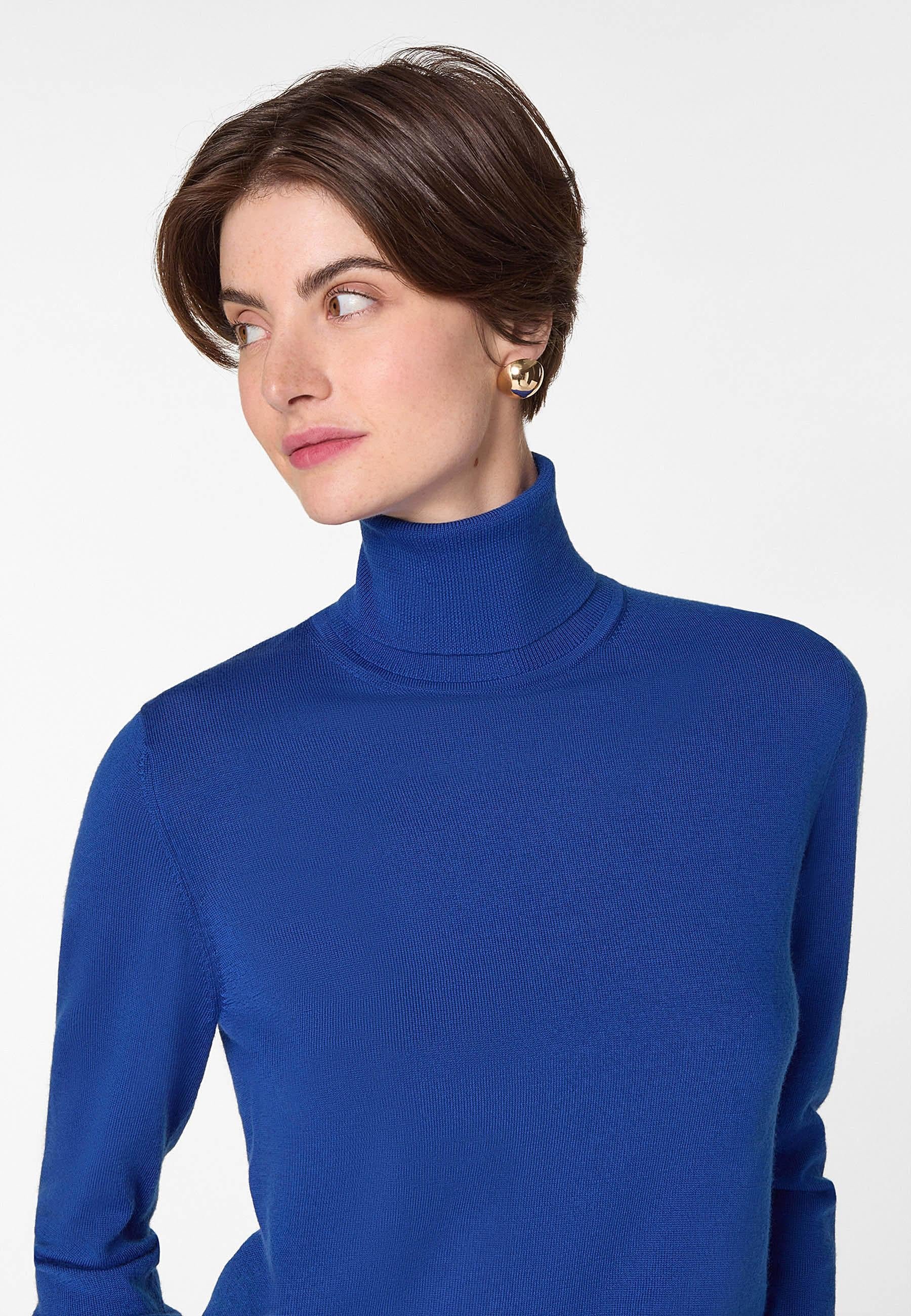 Merino wool roll-neck sweater RODIER Blue
