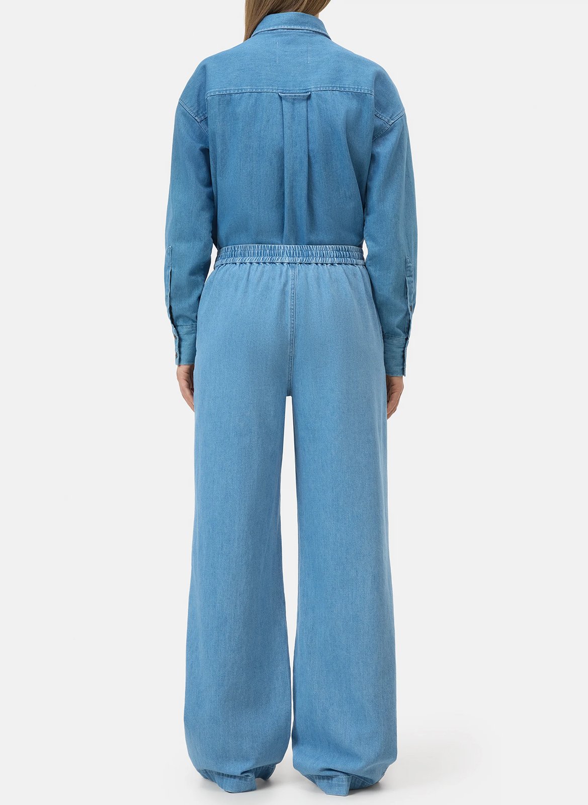 Pantalon large denim en coton bio CLOSED Bleu