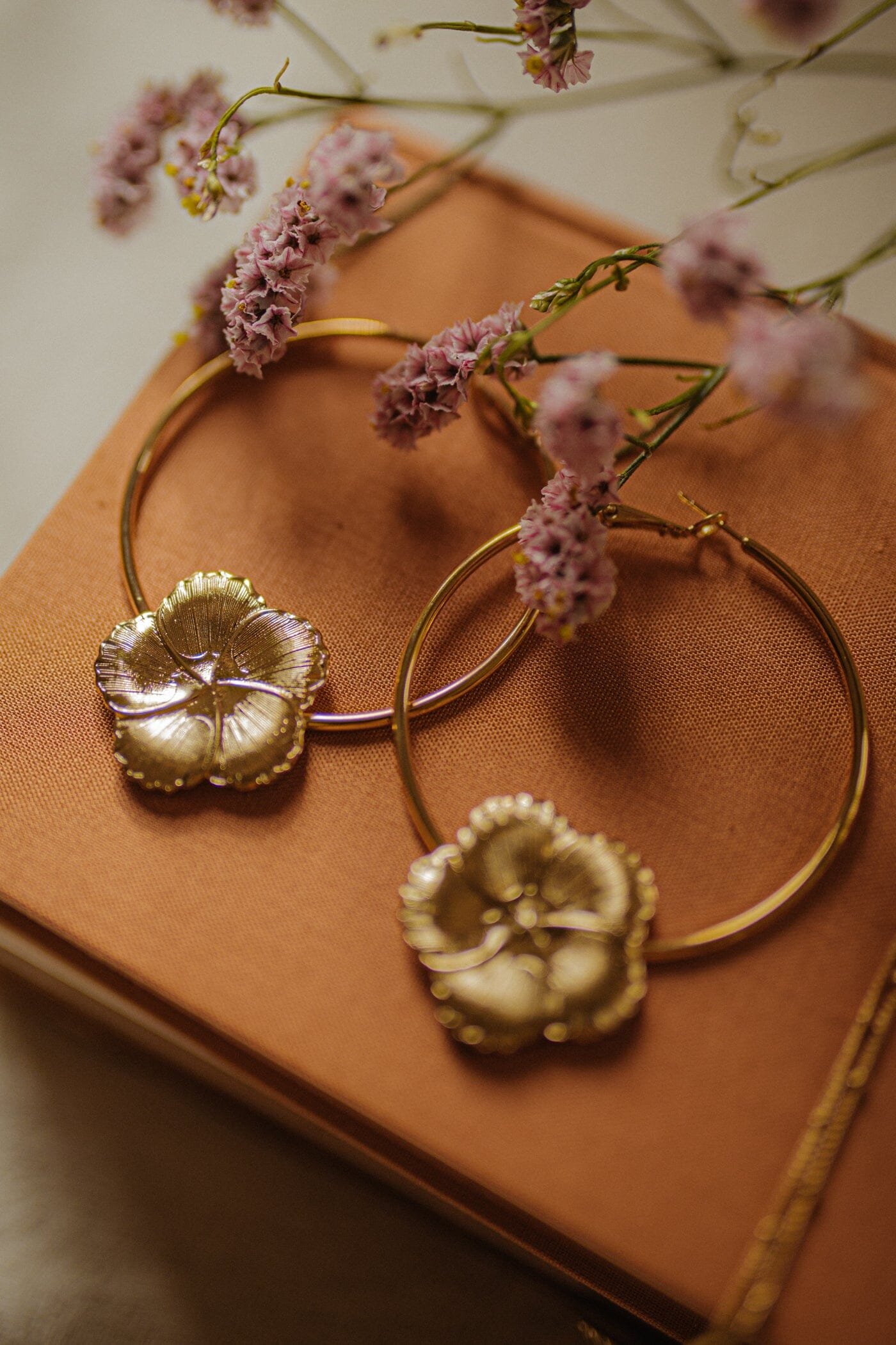 AGLAÉ - Silver-plated flower hoop earrings Golden