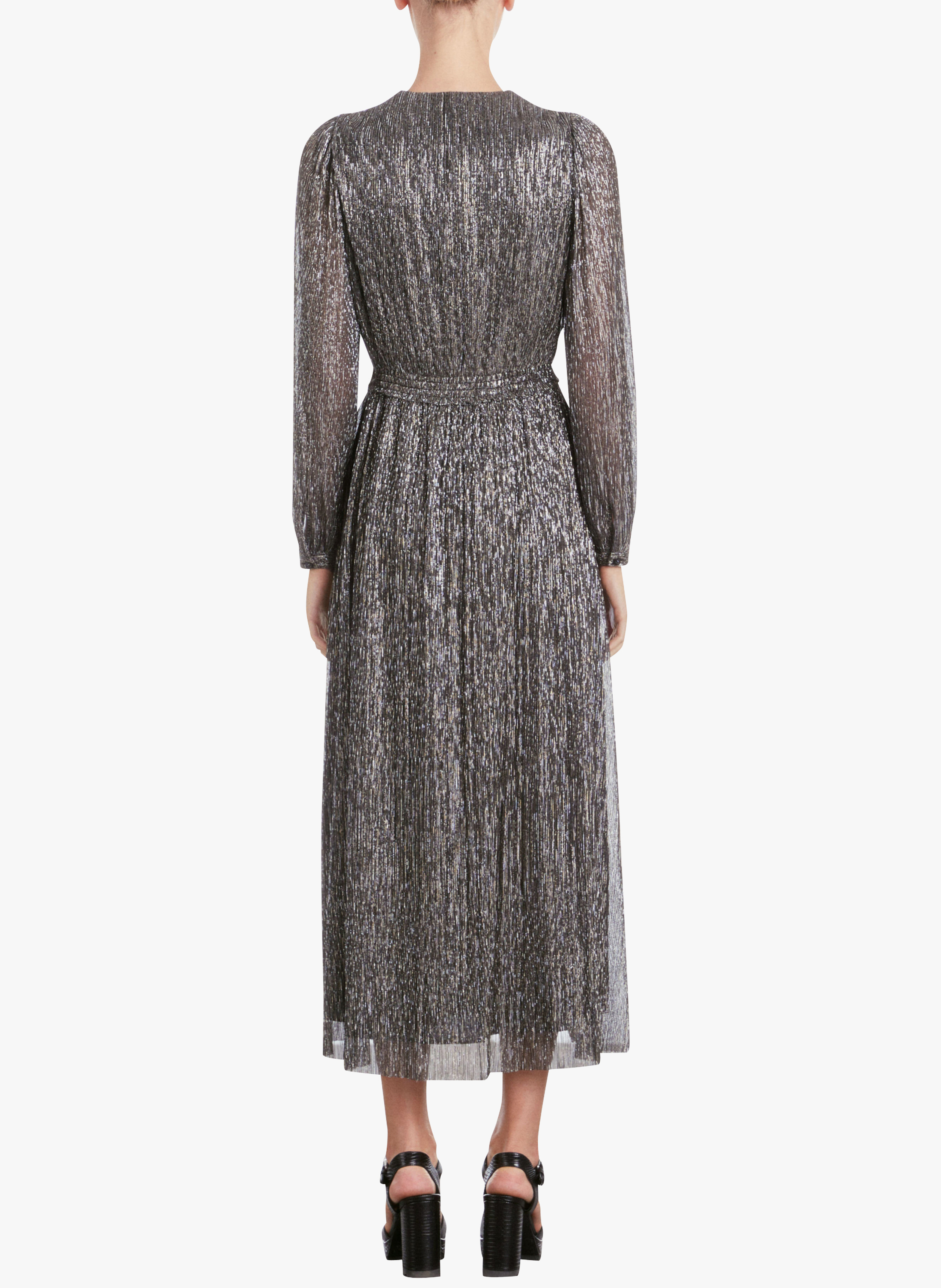 Robe longue col V  THE KOOPLES Gris
