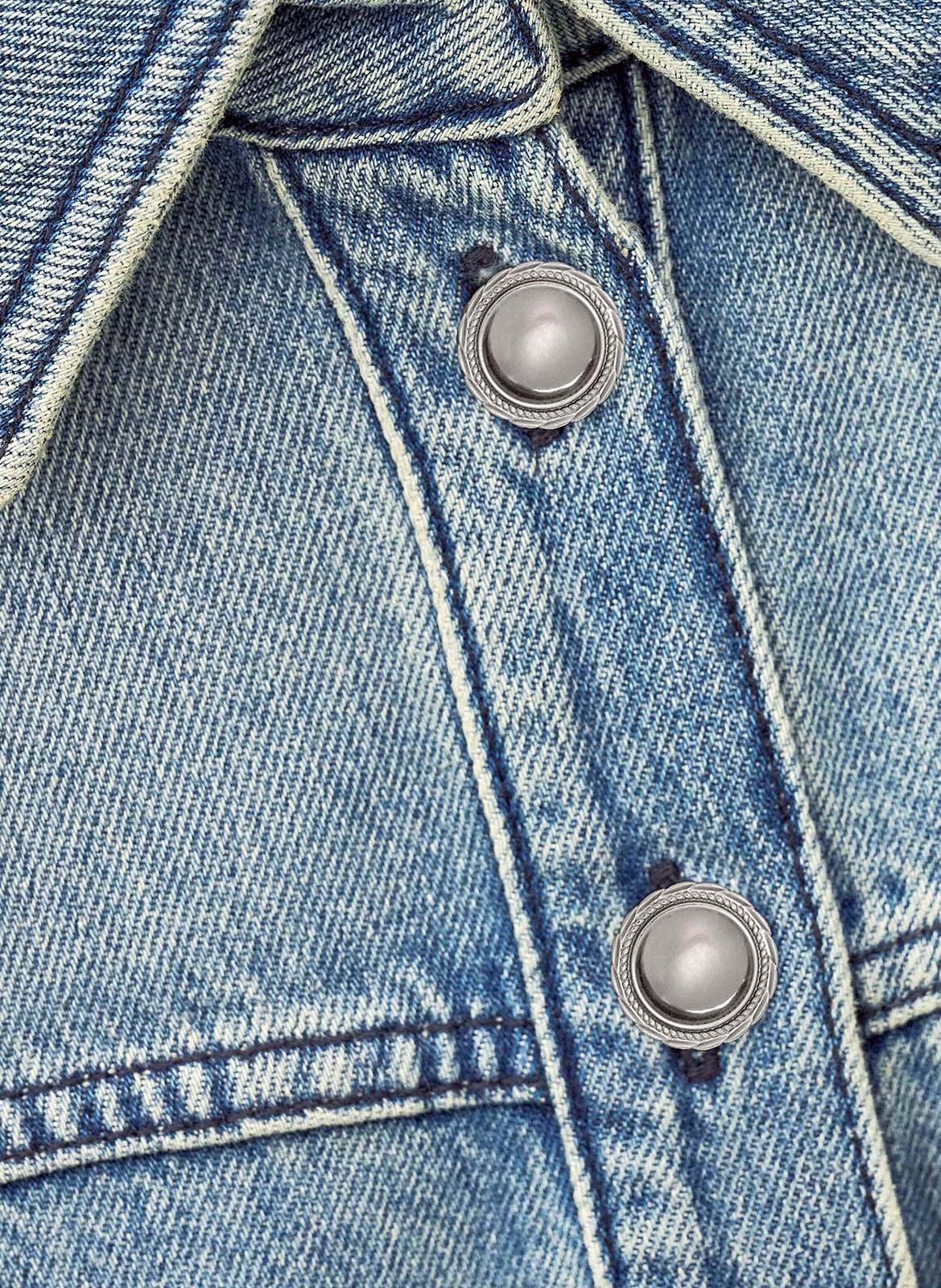 Korte hemdjurk van jeans Blauw