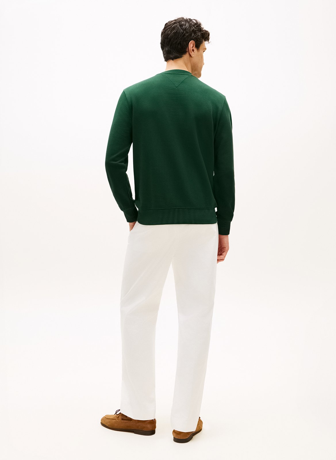 Oversized cotton sweatshirt with round neck TOMMY HILFIGER Green