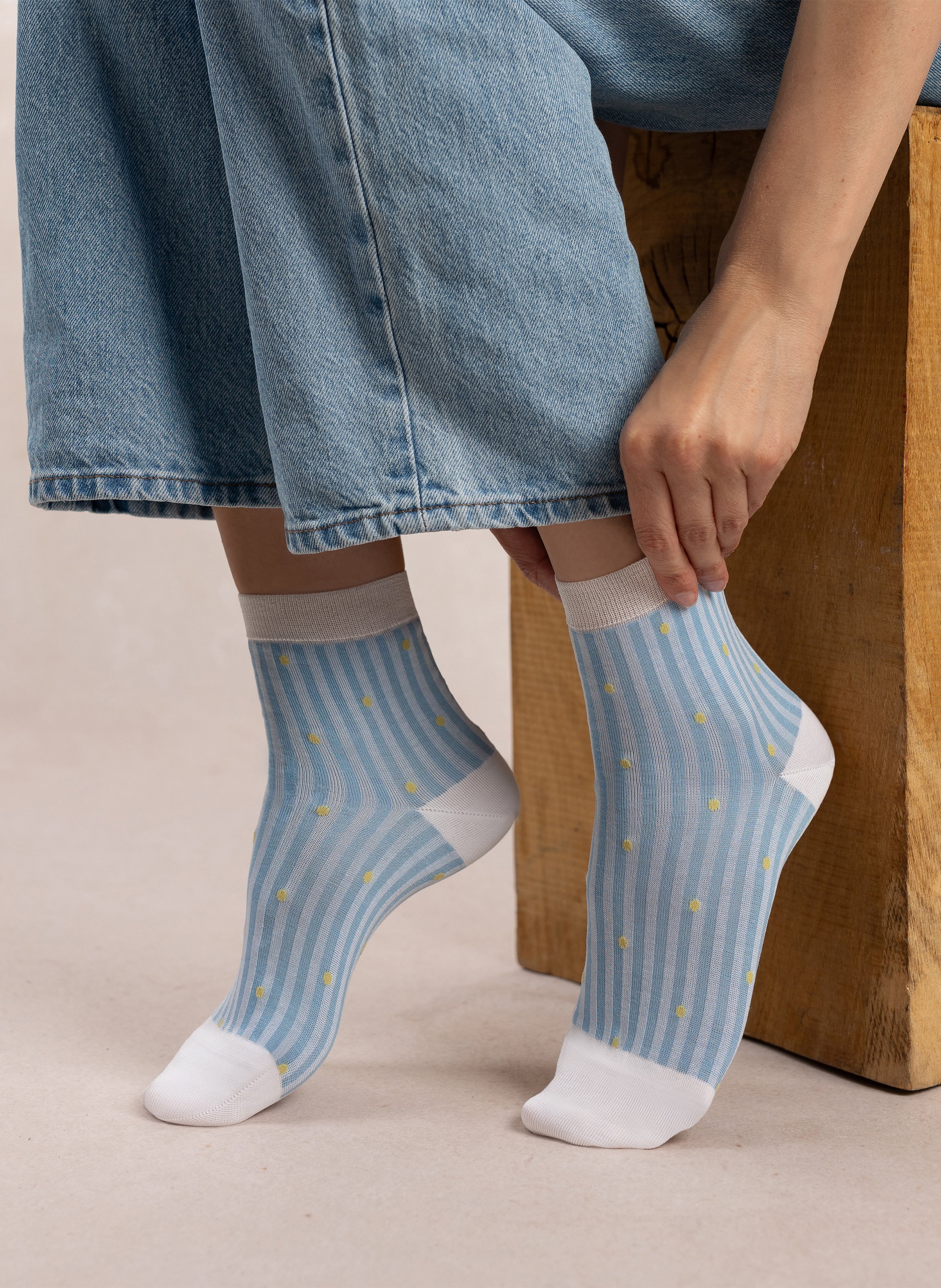 Gestreepte sokken van gemengd katoen BLEUFORET Blauw