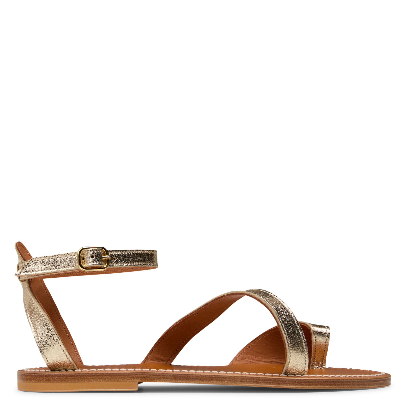 Sandales plates en cuir K JACQUES Doré