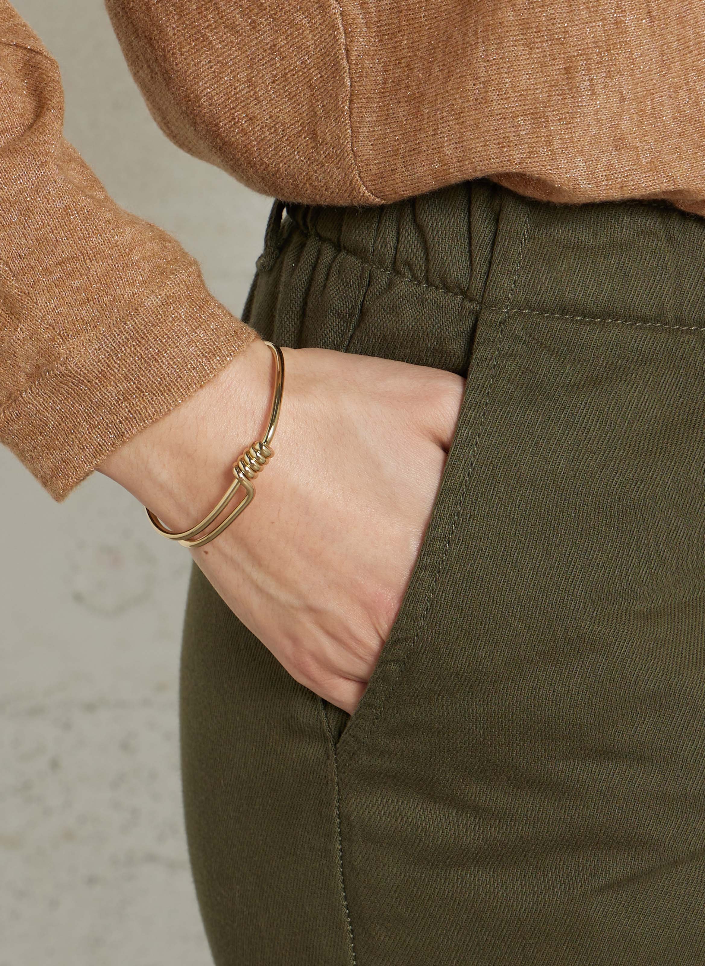 7/8 cotton chinos MAISON 123 Khaki