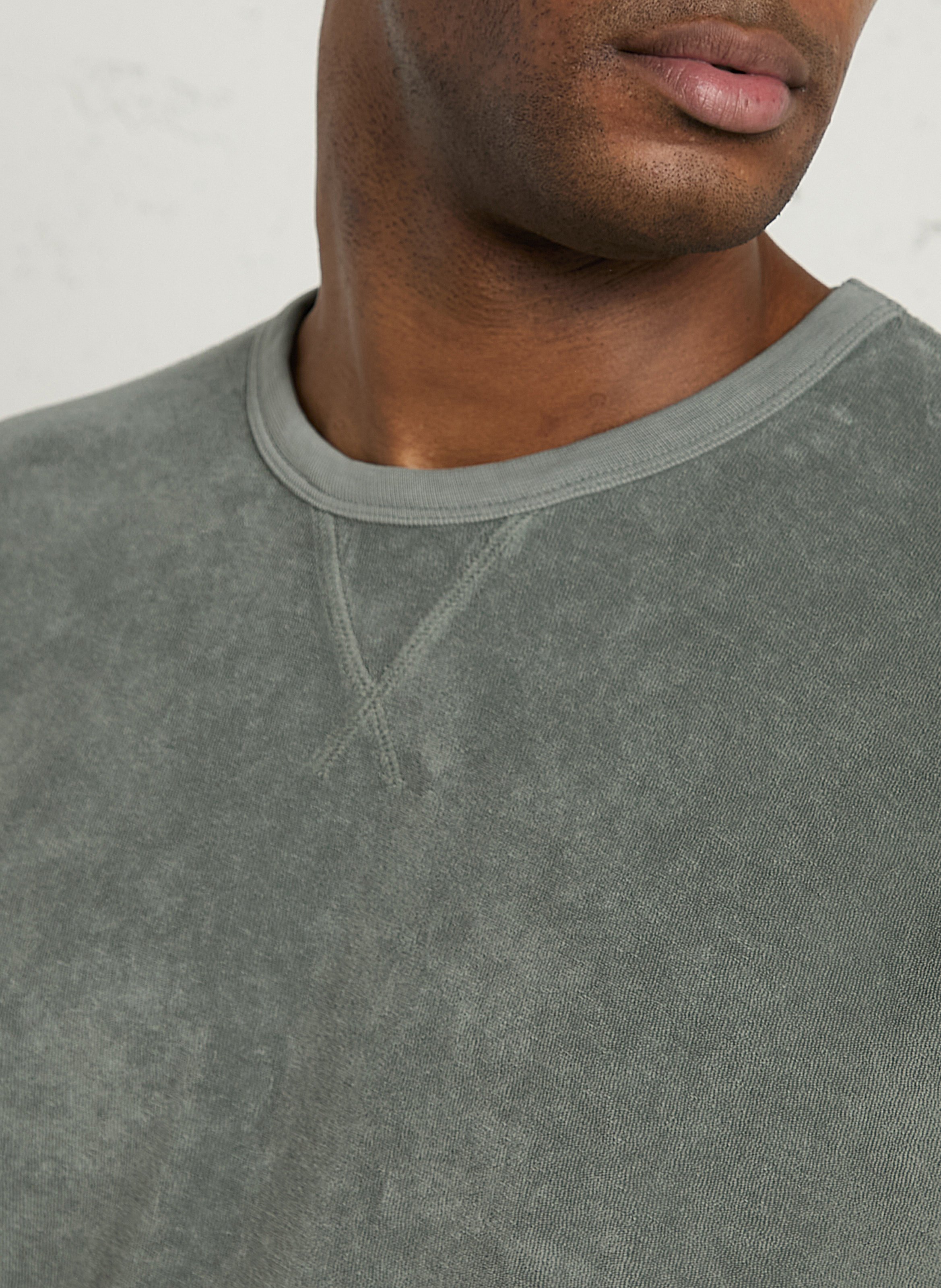 Sweat large uni en maille éponge HARTFORD Gris