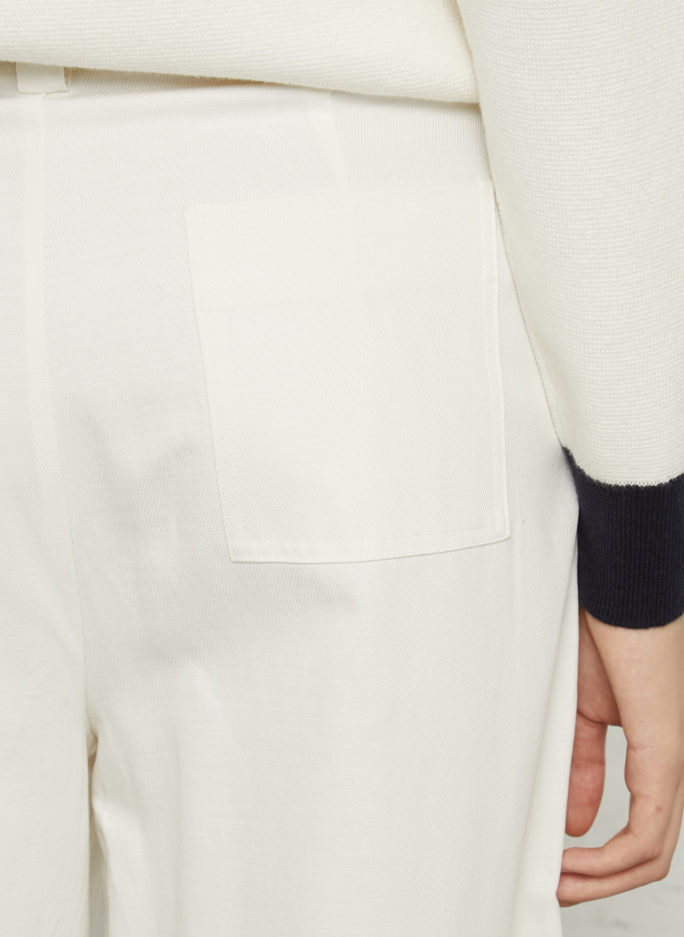 Pantalon large en coton mélangé SEE U SOON Blanc