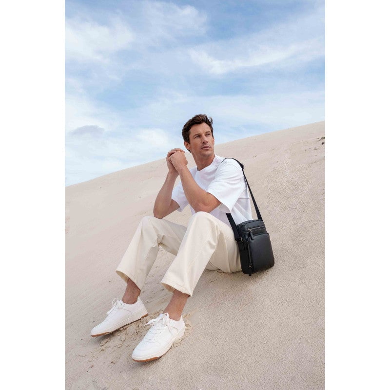 Crossbody bag in cowhide leather POURCHET Black