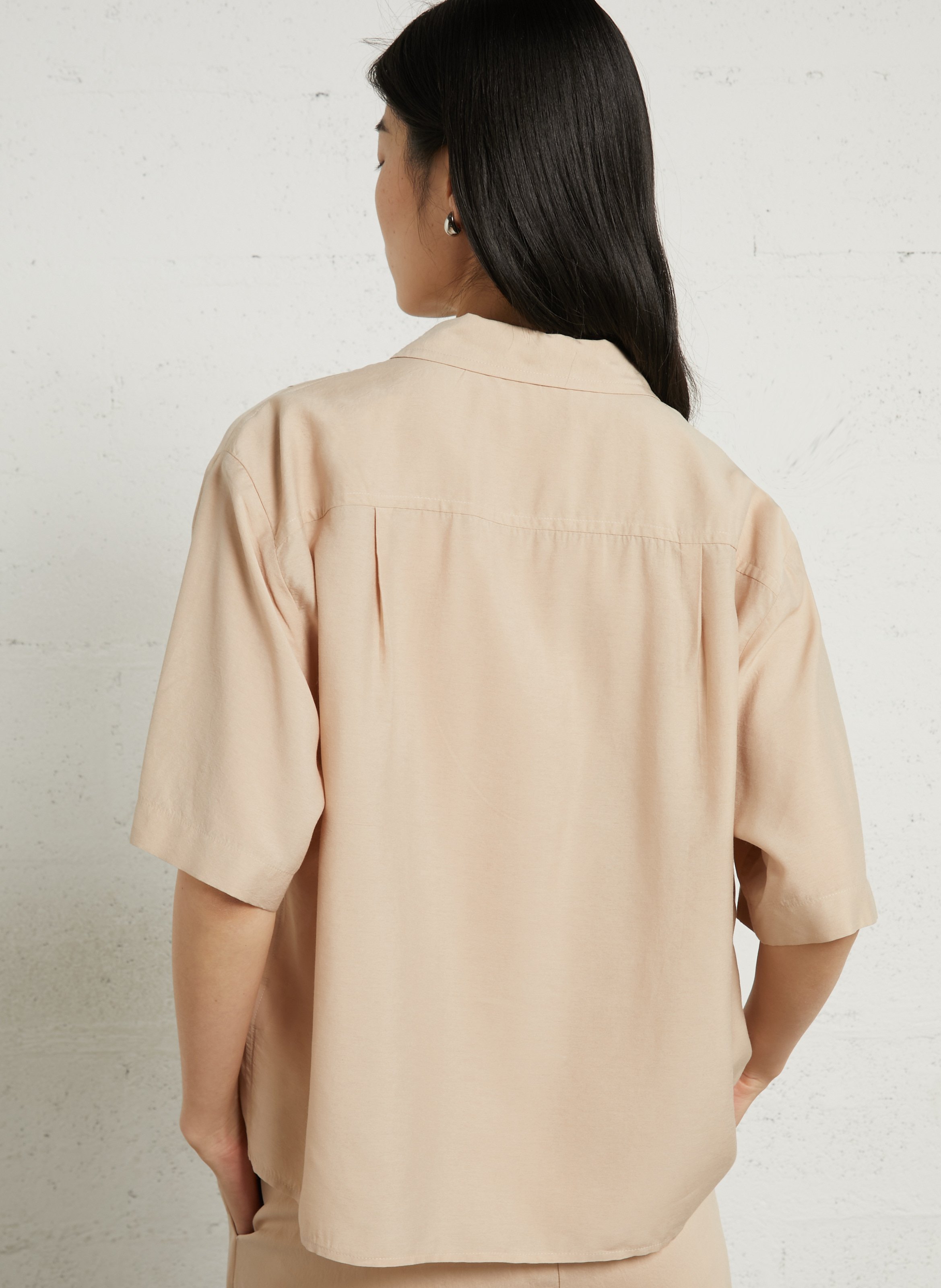 Oversize-Bluse mit klassischem Kragen MASSCOB Rosa