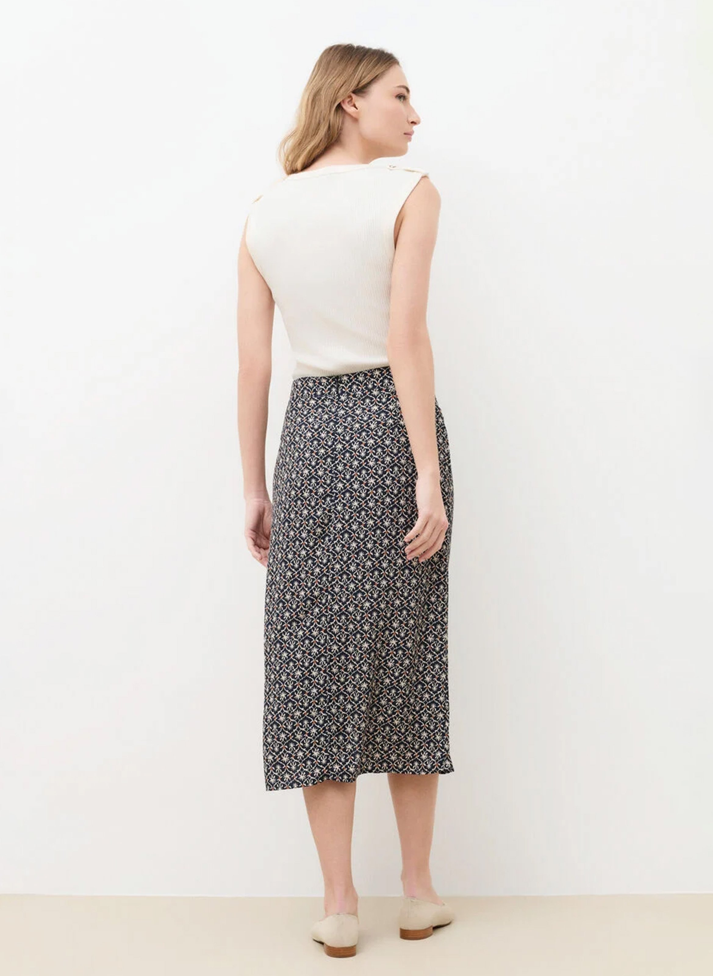 Anel printed midi skirt CAROLL Black