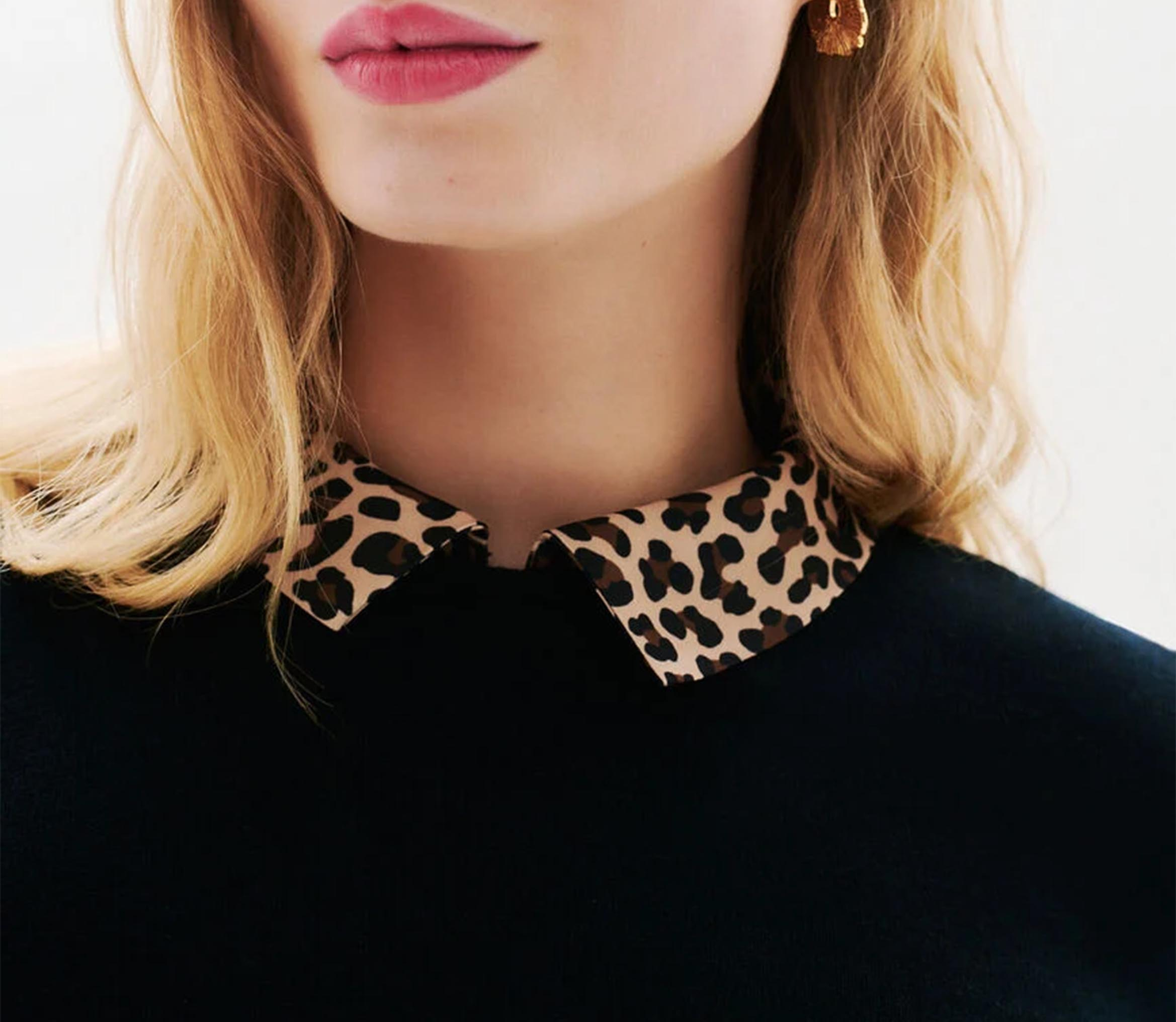 Straight fit classic collar sweater CAROLL Black
