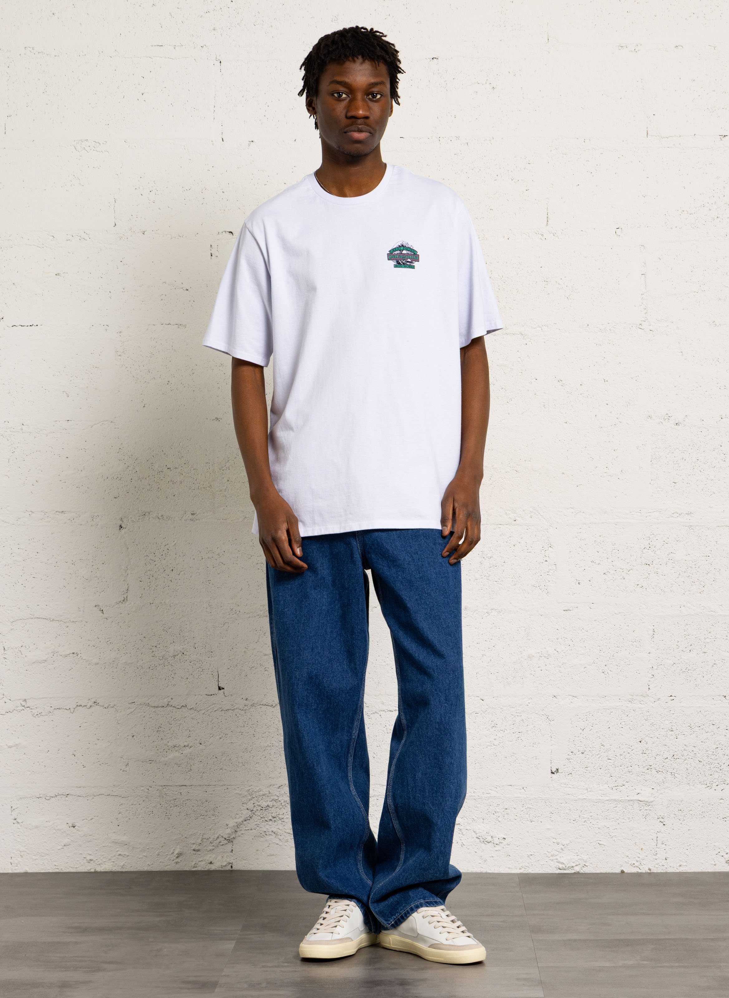 Camiseta recta de mezcla de algodón reciclado con cuello redondo PATAGONIA Blanco