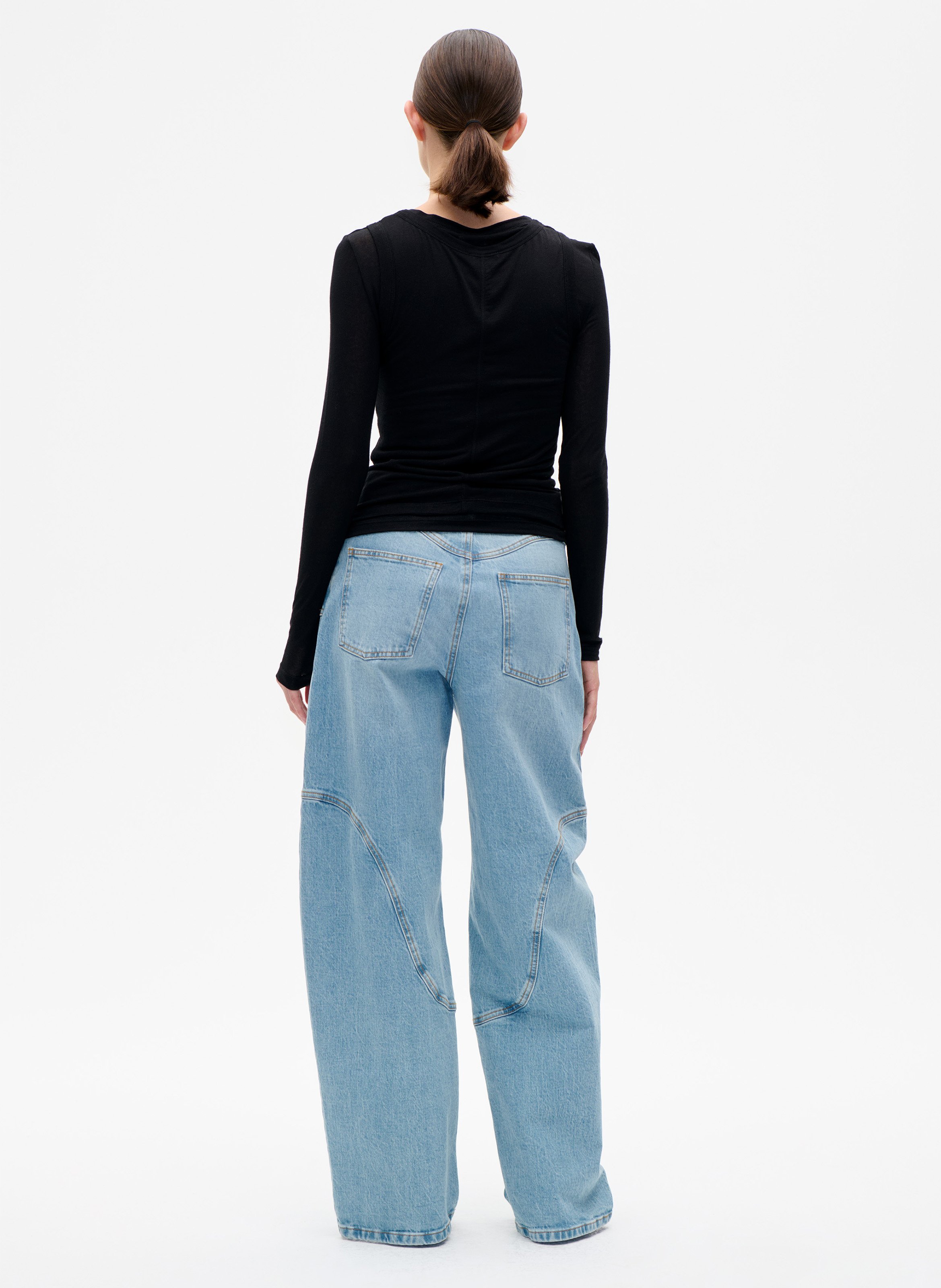 Fitted Solid Layered Top BAUM UND PFERDGARTEN Black