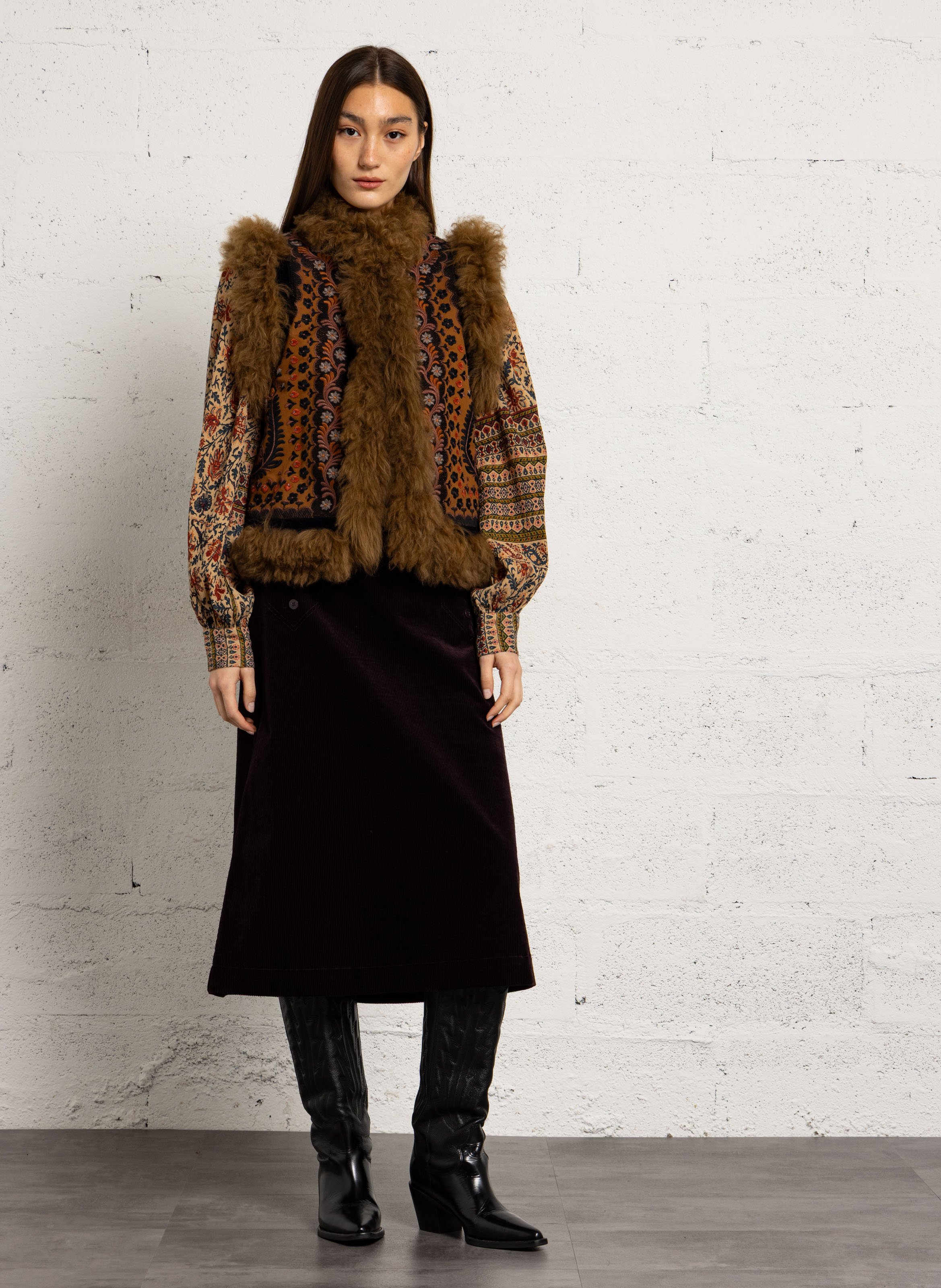 Ausgestellter Rock aus Baumwollmischung - Look 6