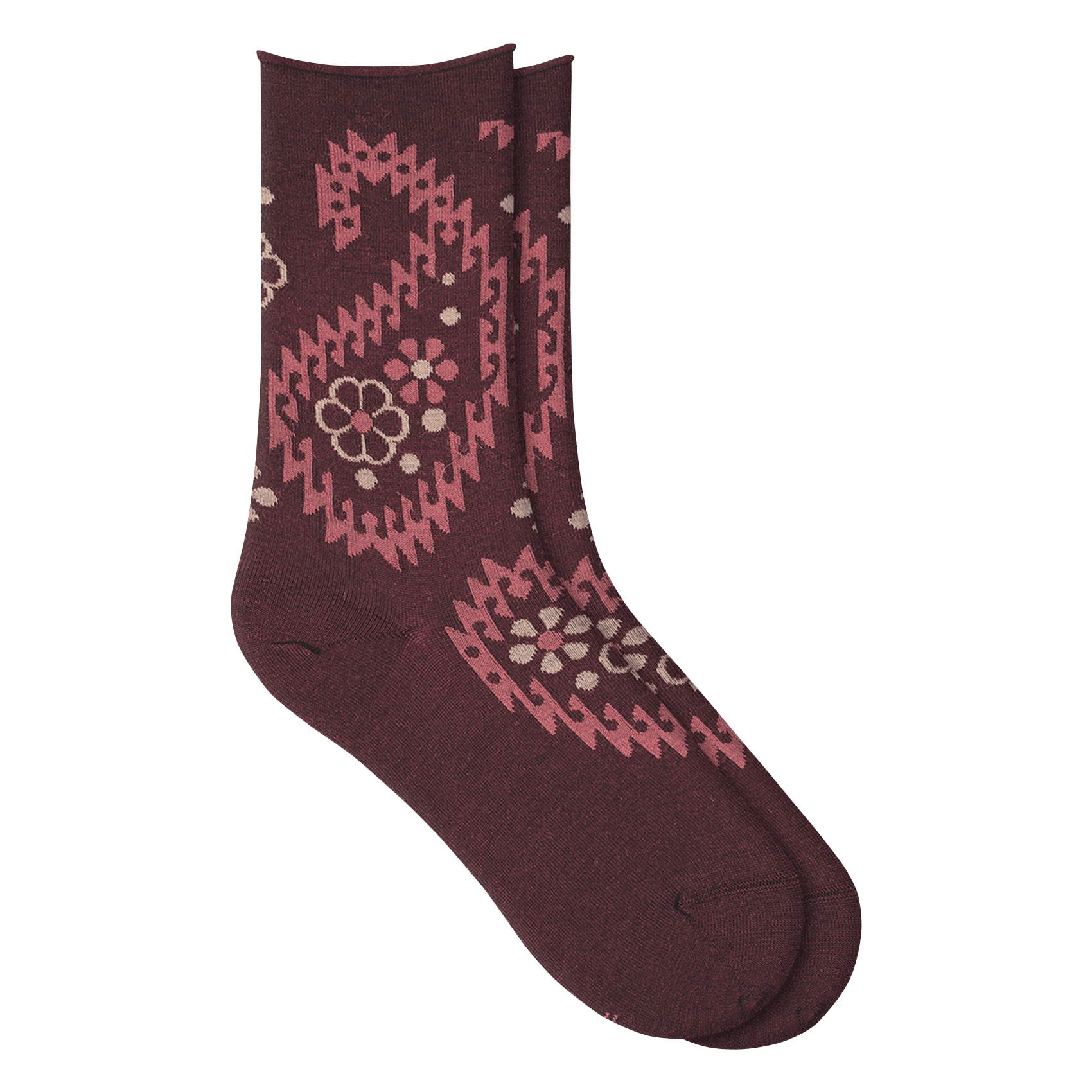 Socken mit gemustertem Wollmix BLEUFORET Rot