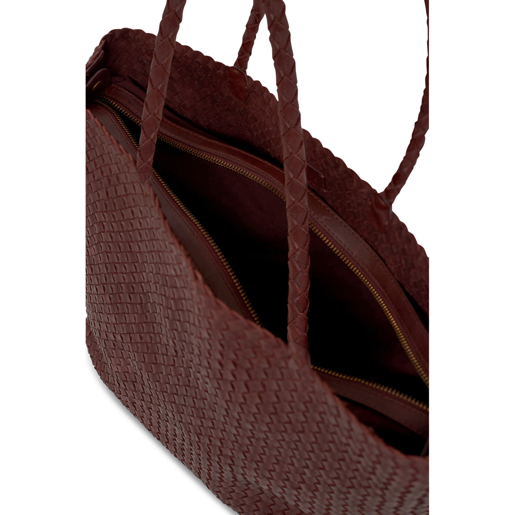 Bolso shopper de piel trenzada PABLO Rojo