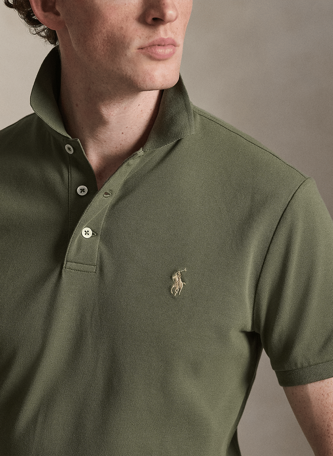 Short-sleeved plain polo with logo embroidery POLO RALPH LAUREN Green