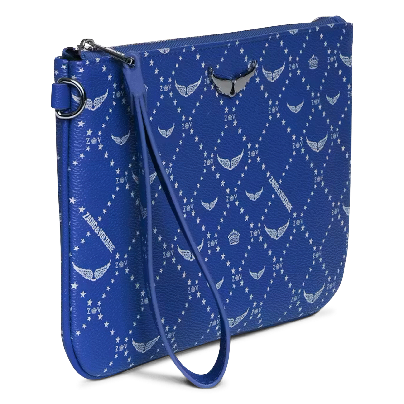 Pochette en toile monogramme ZADIG&VOLTAIRE Bleu