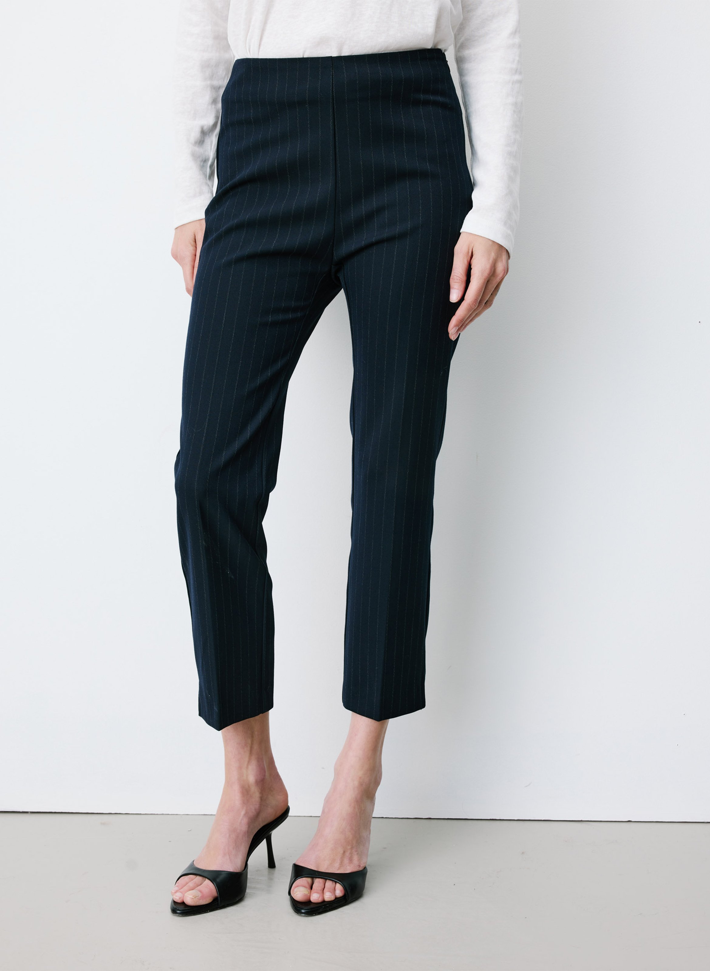 Pantalon droit 7/8ème à rayures GRACE ET MILA Blue