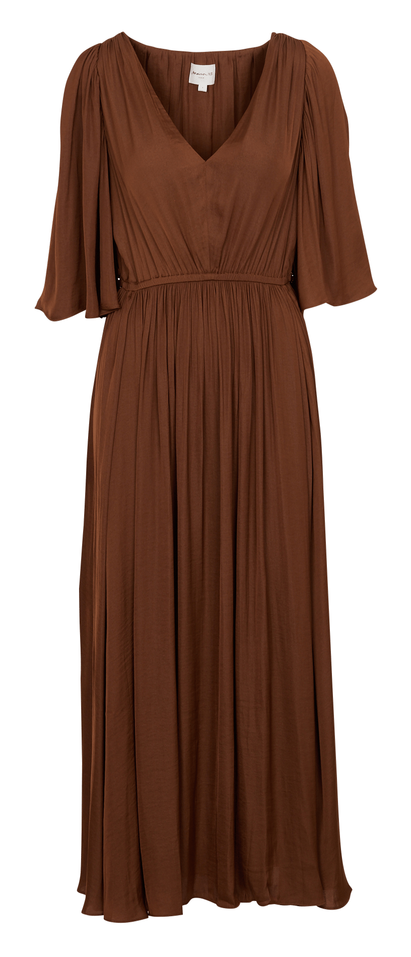 Long plain V-neck dress MAISON 123 Beige