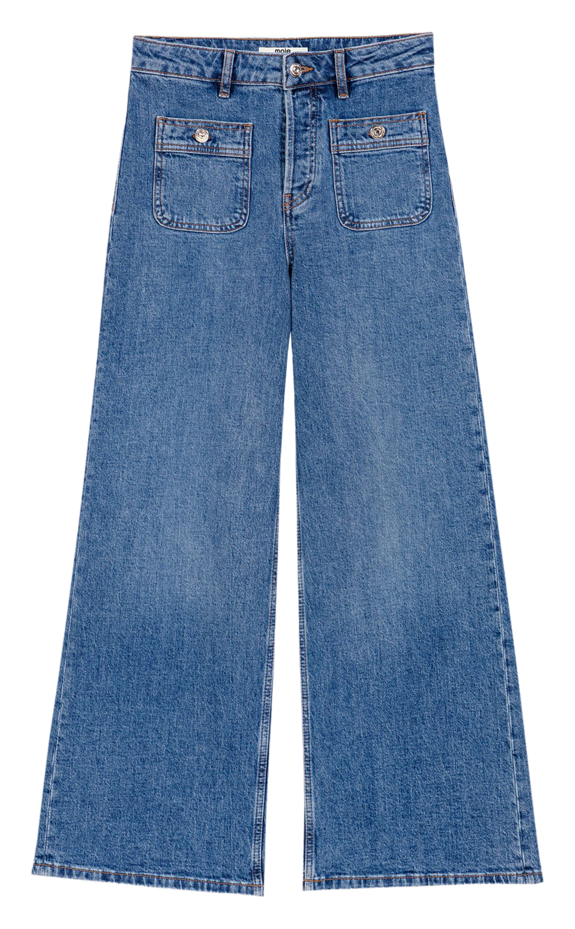 Kort donsjack met bontcapuchon MAJE Blauw