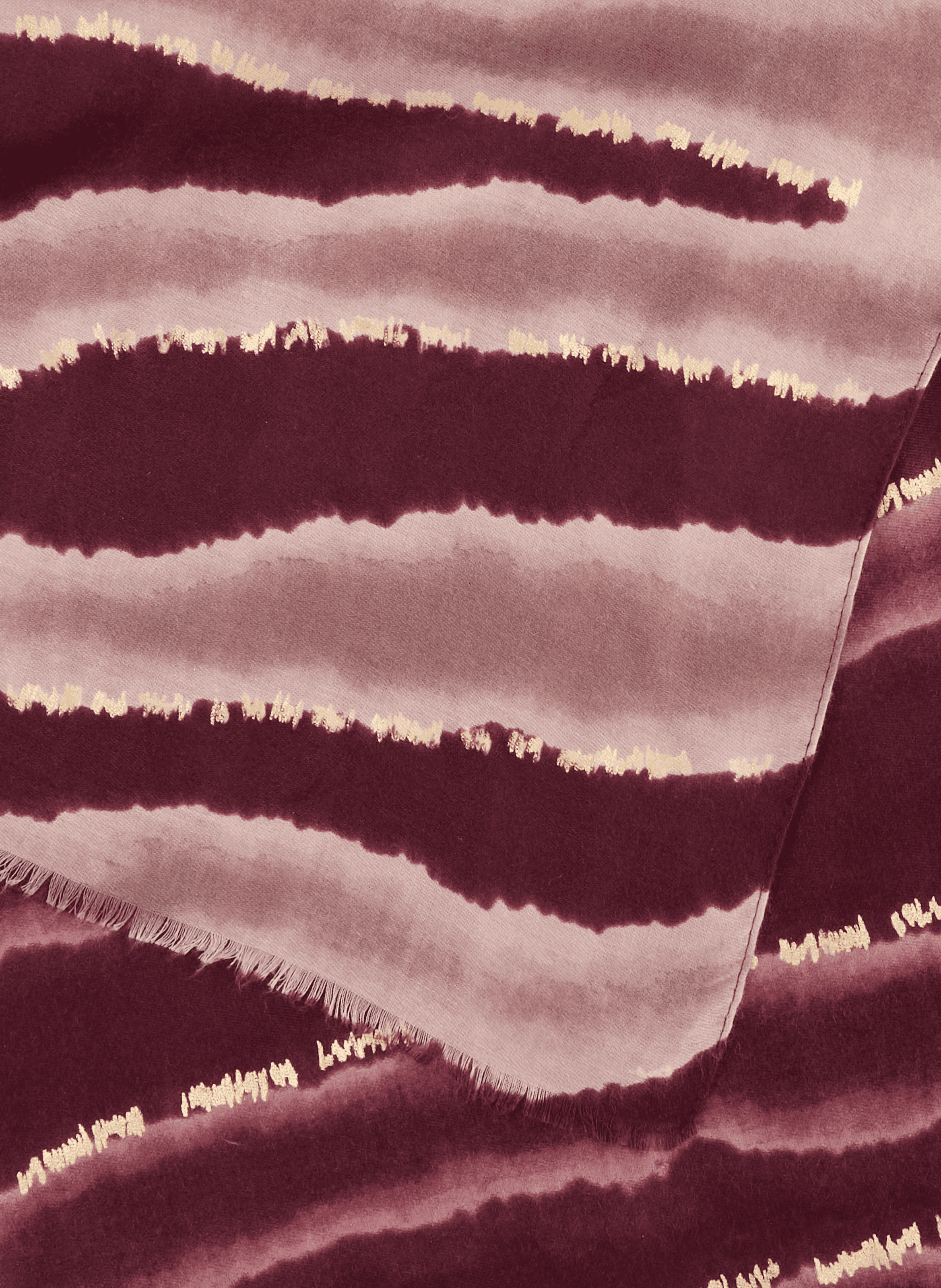 Patterned scarf with fringes AU PRINTEMPS PARIS Red