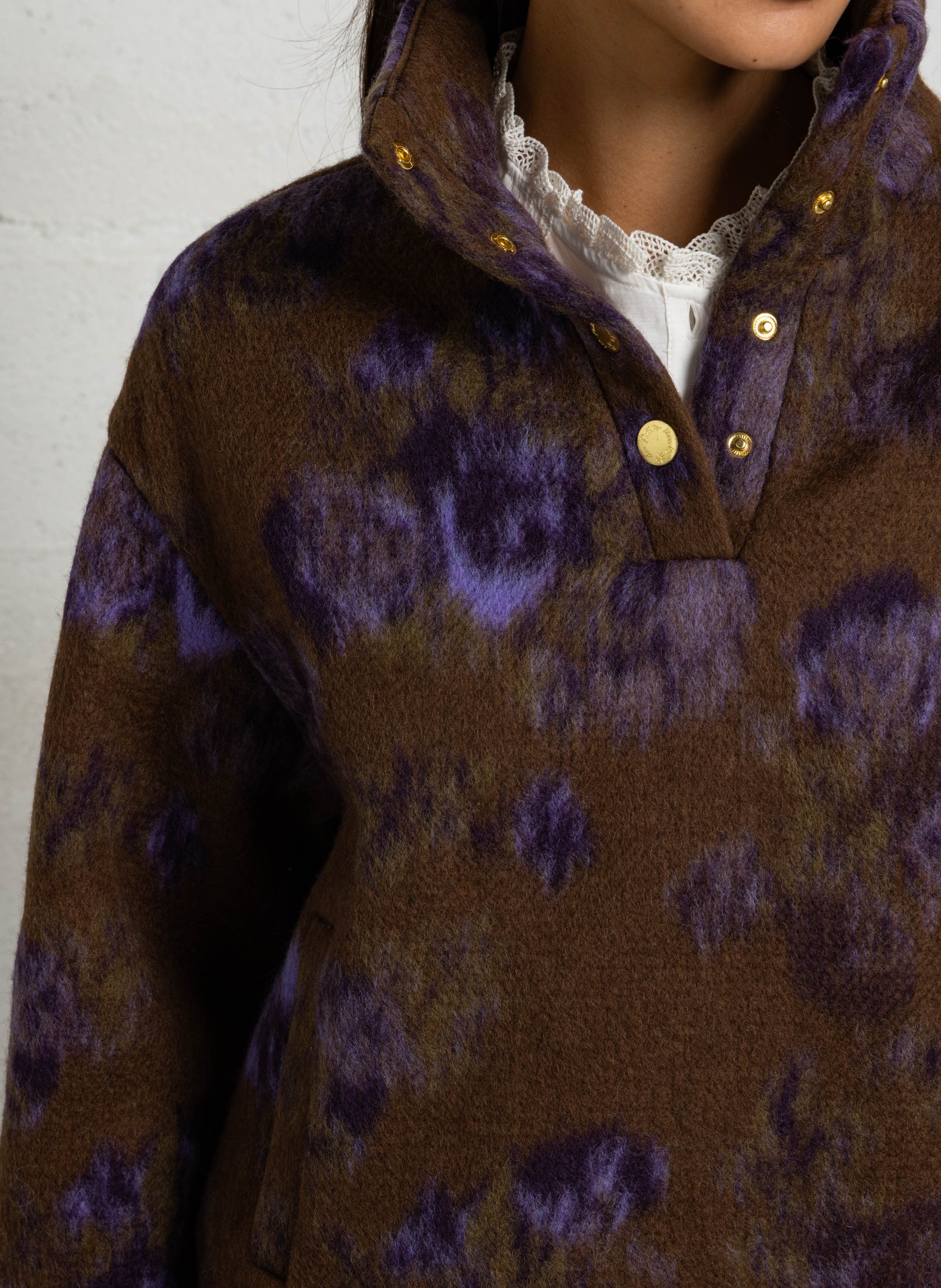 Weite kurze bedruckte Jacke DES PETITS HAUTS Mehrfarbig