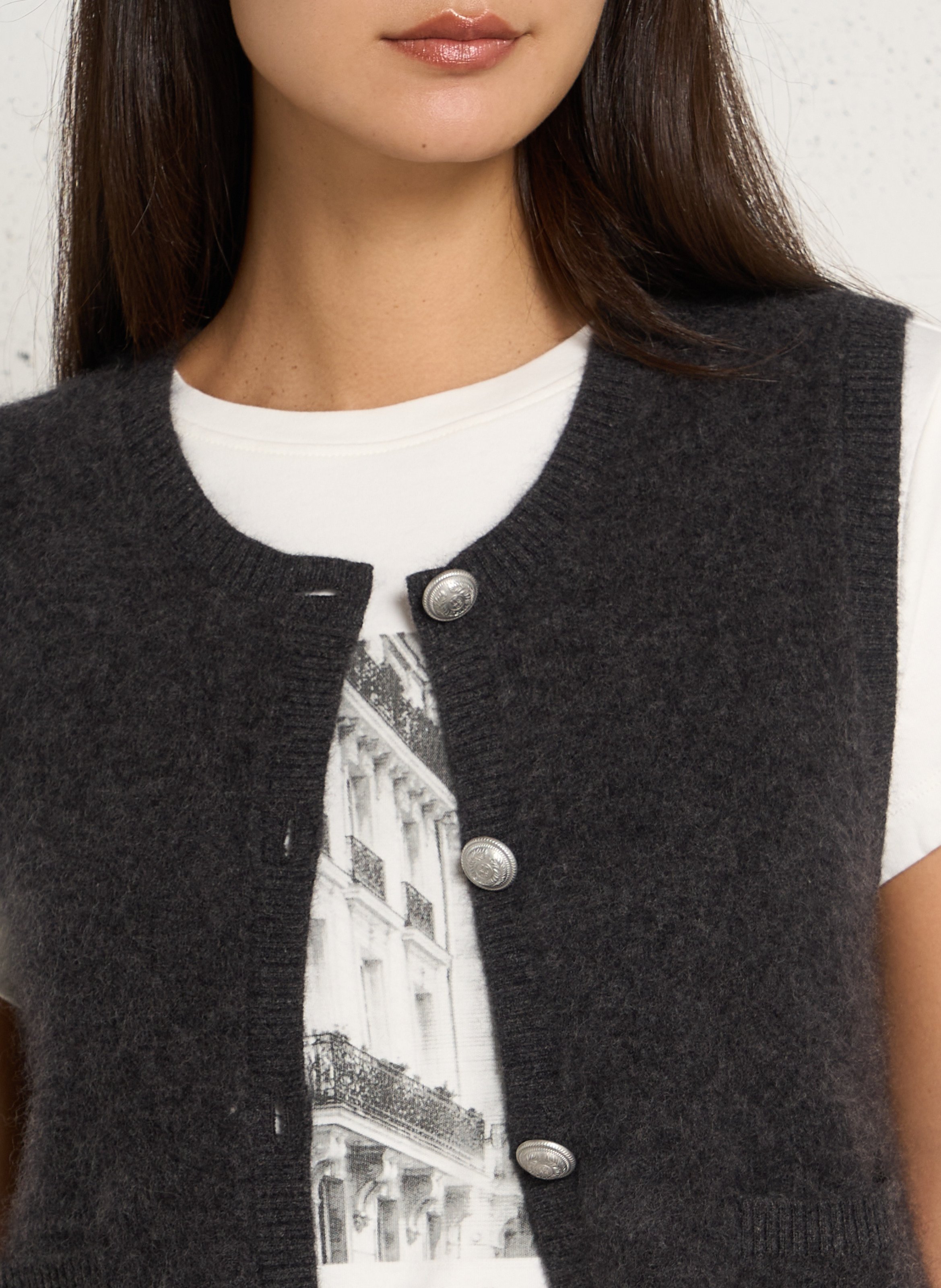 Mid-length vest IKKS Grey