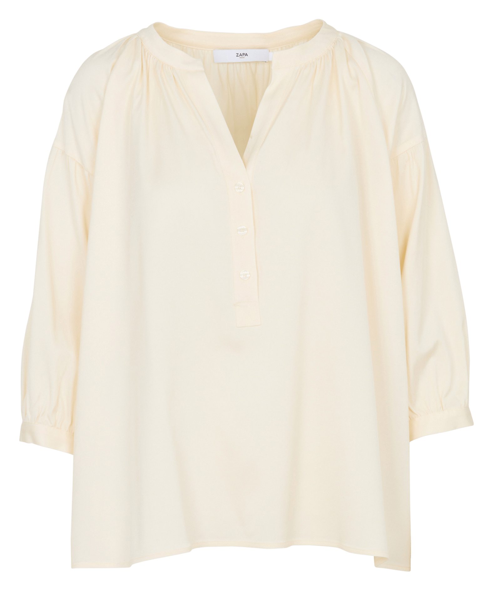 Loose blouse with puffed 3/4 sleeves ZAPA Beige