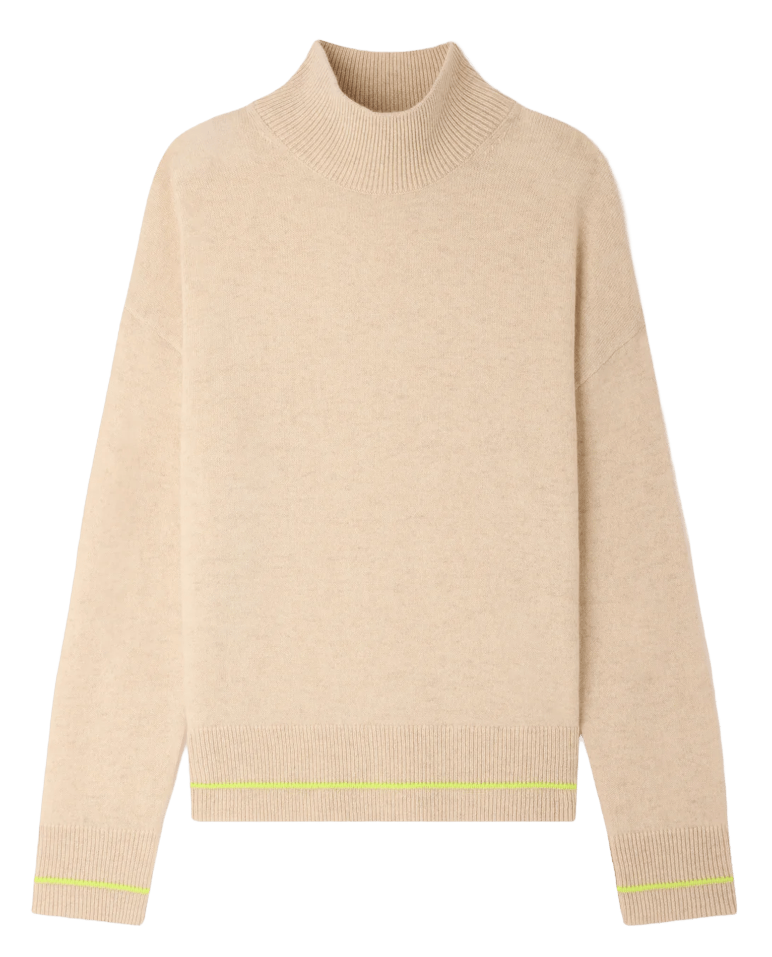 Trui van kasjmier met opstaande kraag FROM FUTURE Beige