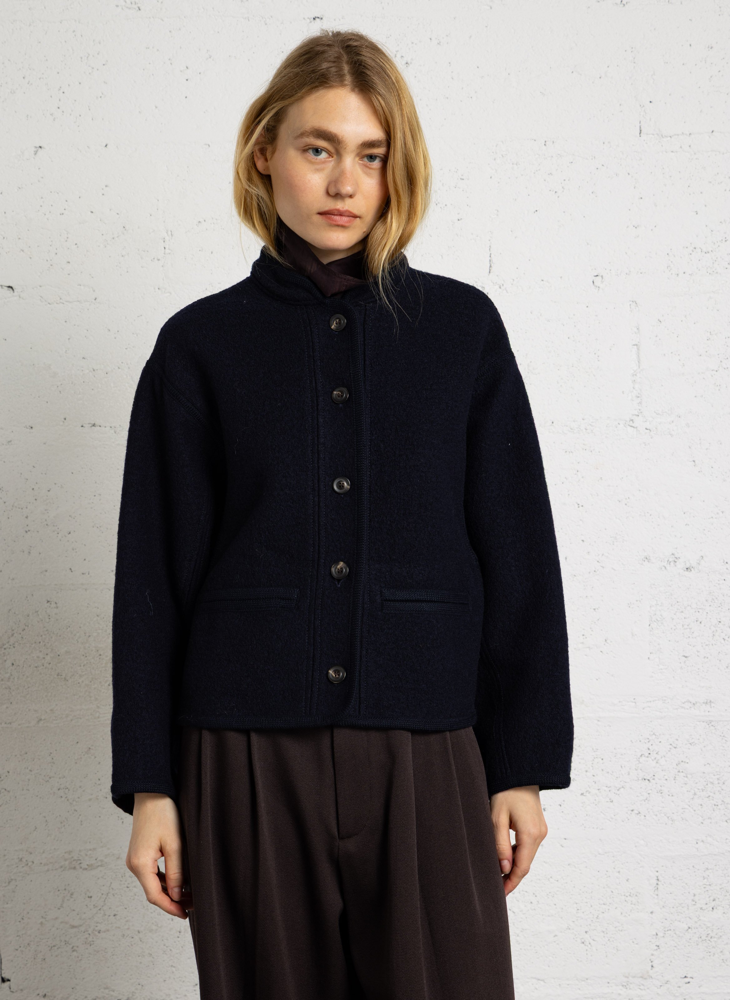 Gerade geschnittene Wolljacke SOEUR Blau