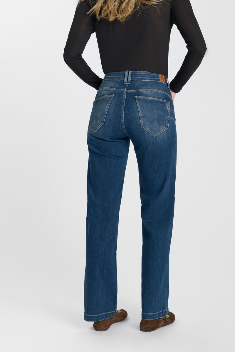 High-waisted loose-fit zip jeans LE TEMPS DES CERISES Blue