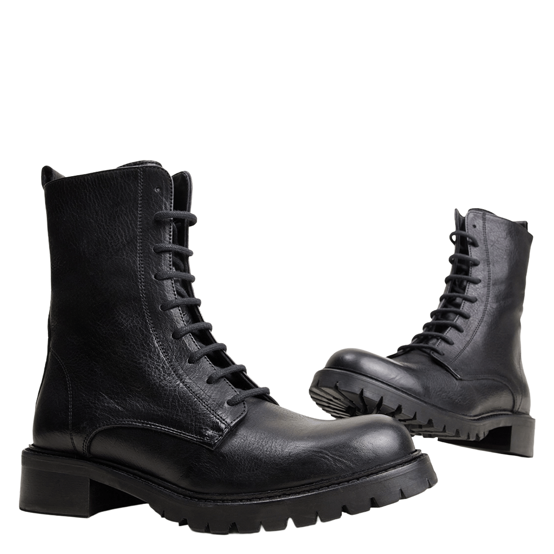 Bottes en cuir à lacets JONAK Noir