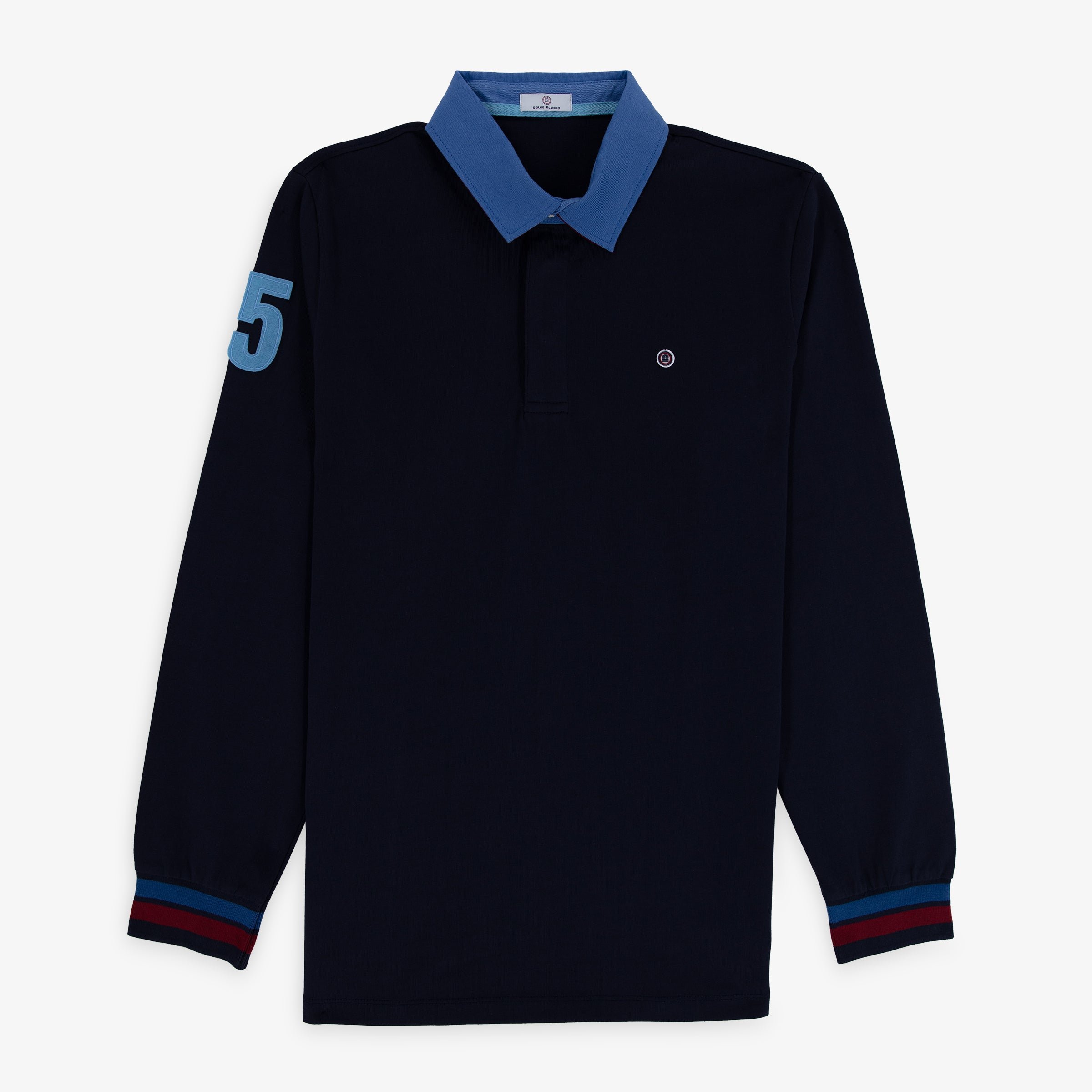 Long-sleeved cotton rugby shirt SERGE BLANCO Blue