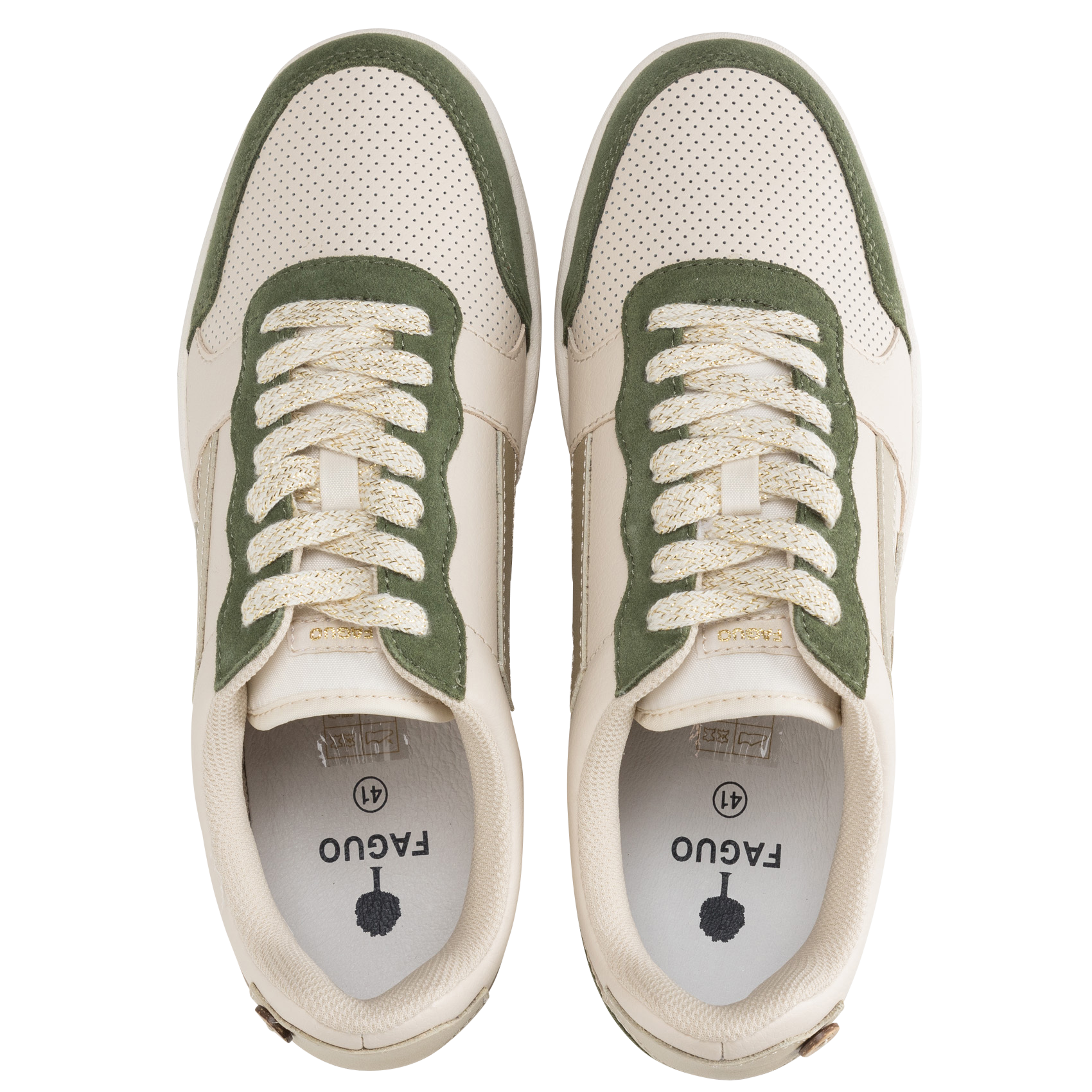 Niedrige Ledersneaker FAGUO Khaki