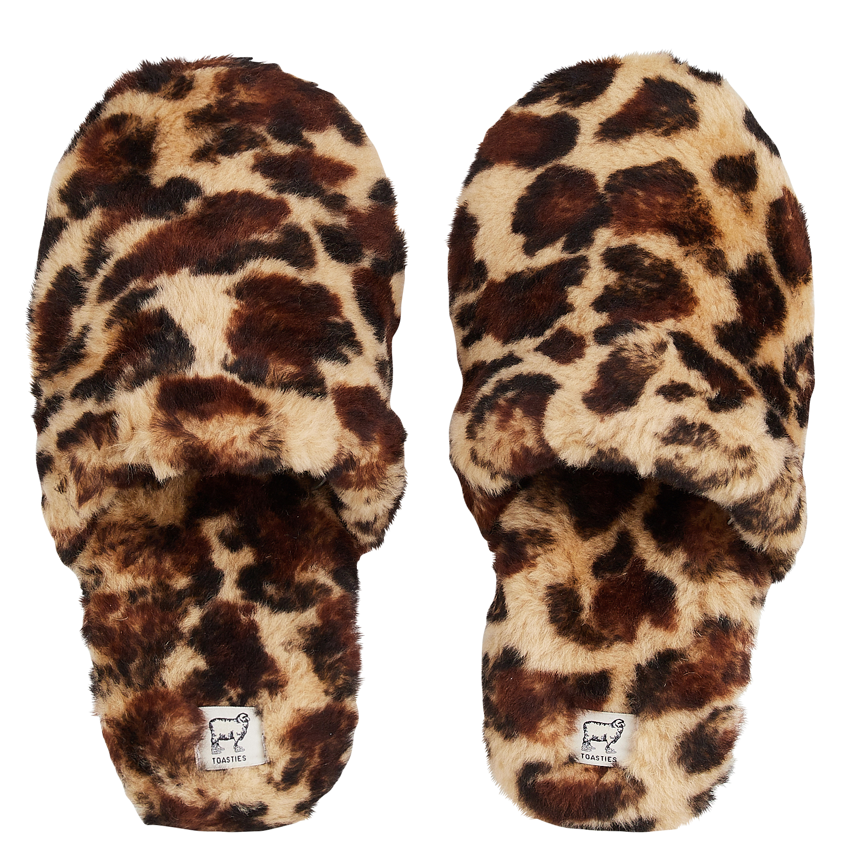 Printed wool slippers TOASTIES Brown
