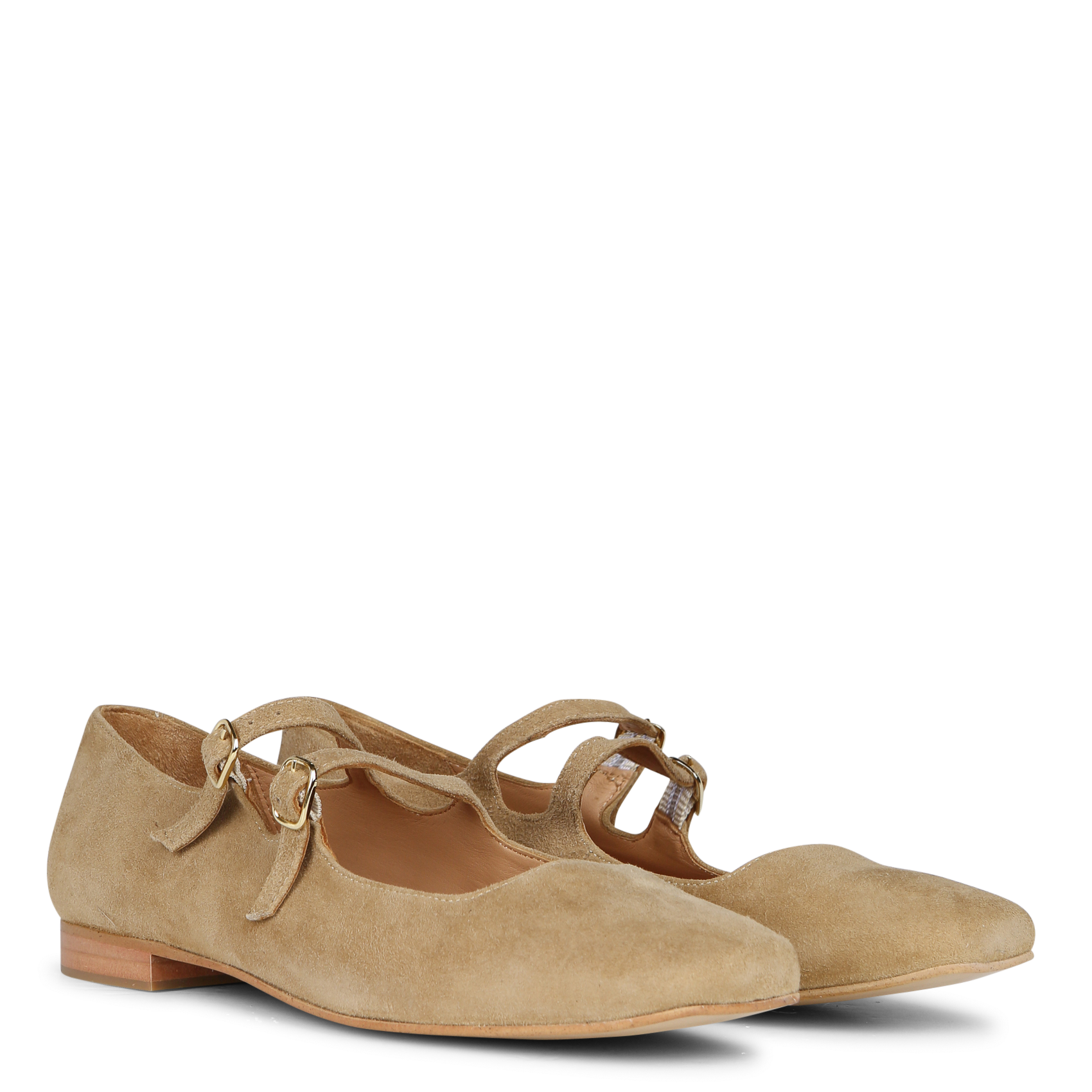 Ballerinas aus Veloursleder MELLOW YELLOW Braun