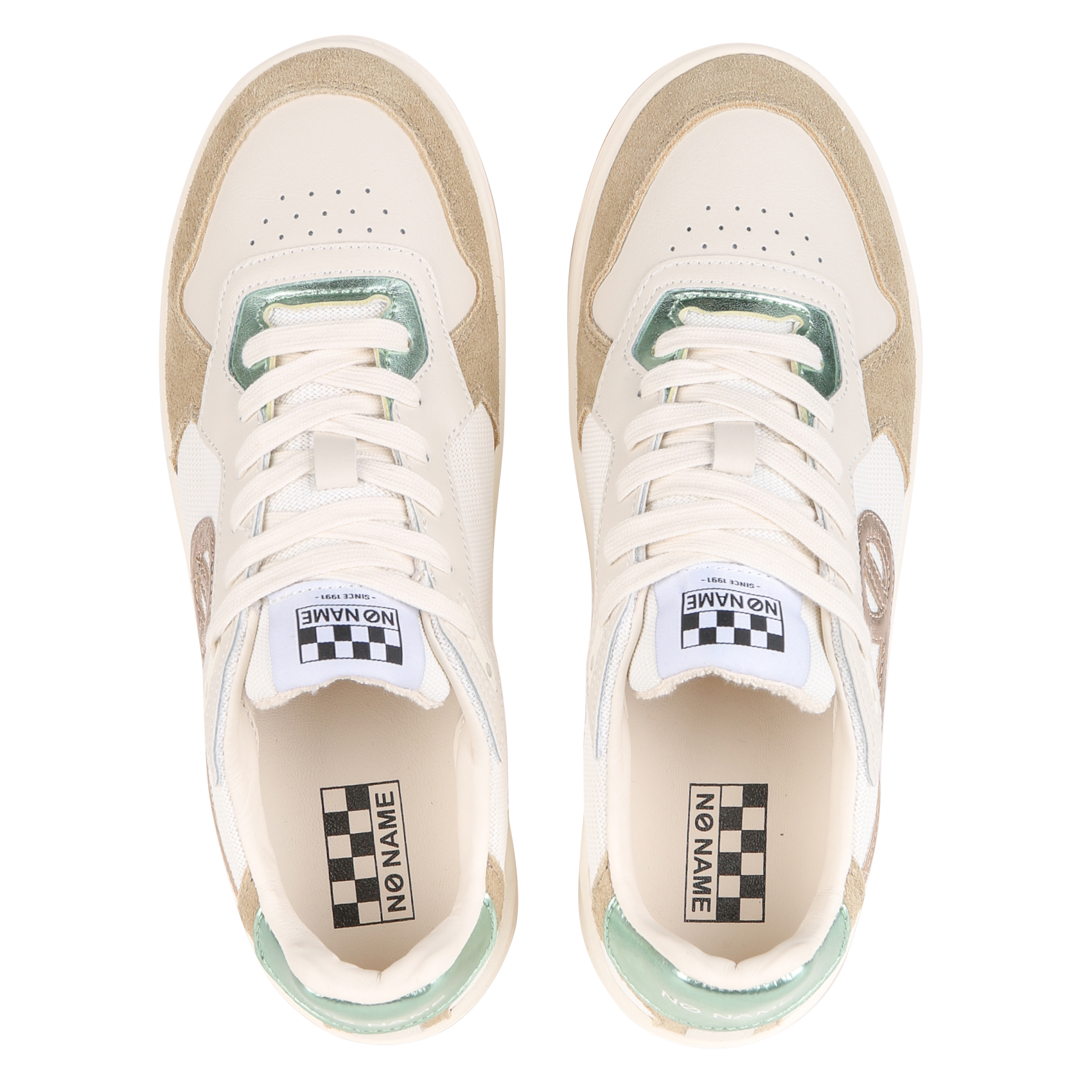 Niedrige Sneaker aus recyceltem Leder-Mix NO NAME Weiss